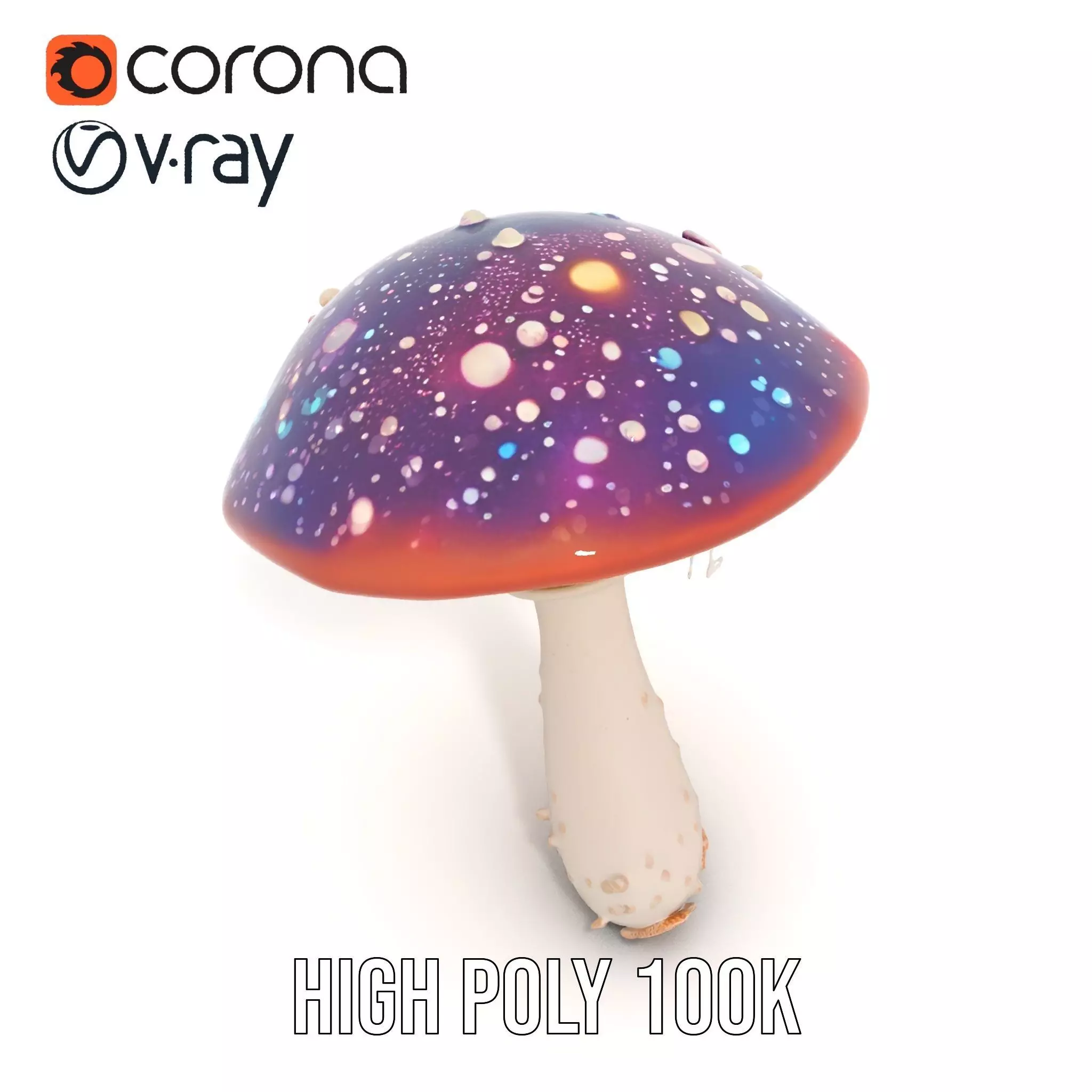 Cosmic Mushroom model pack Low-poly 3D model_23