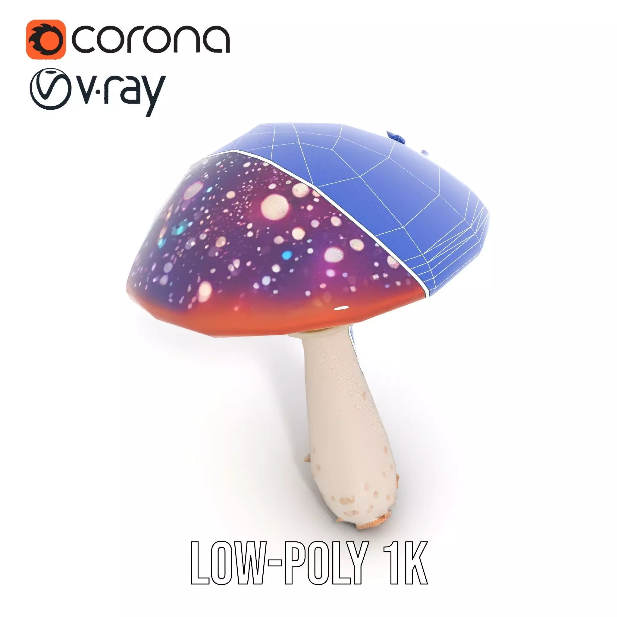 Cosmic Mushroom model pack Low-poly 3D model_14