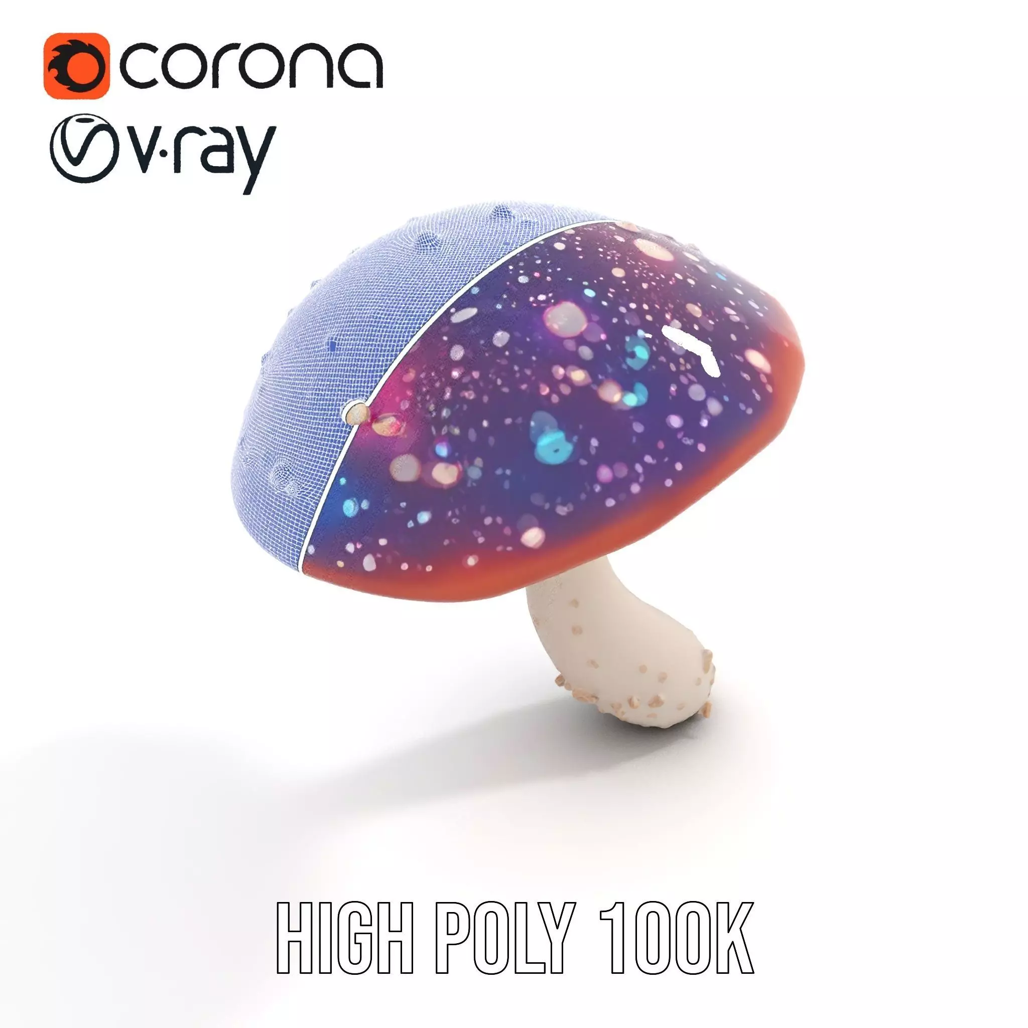 Cosmic Mushroom model pack Low-poly 3D model_33