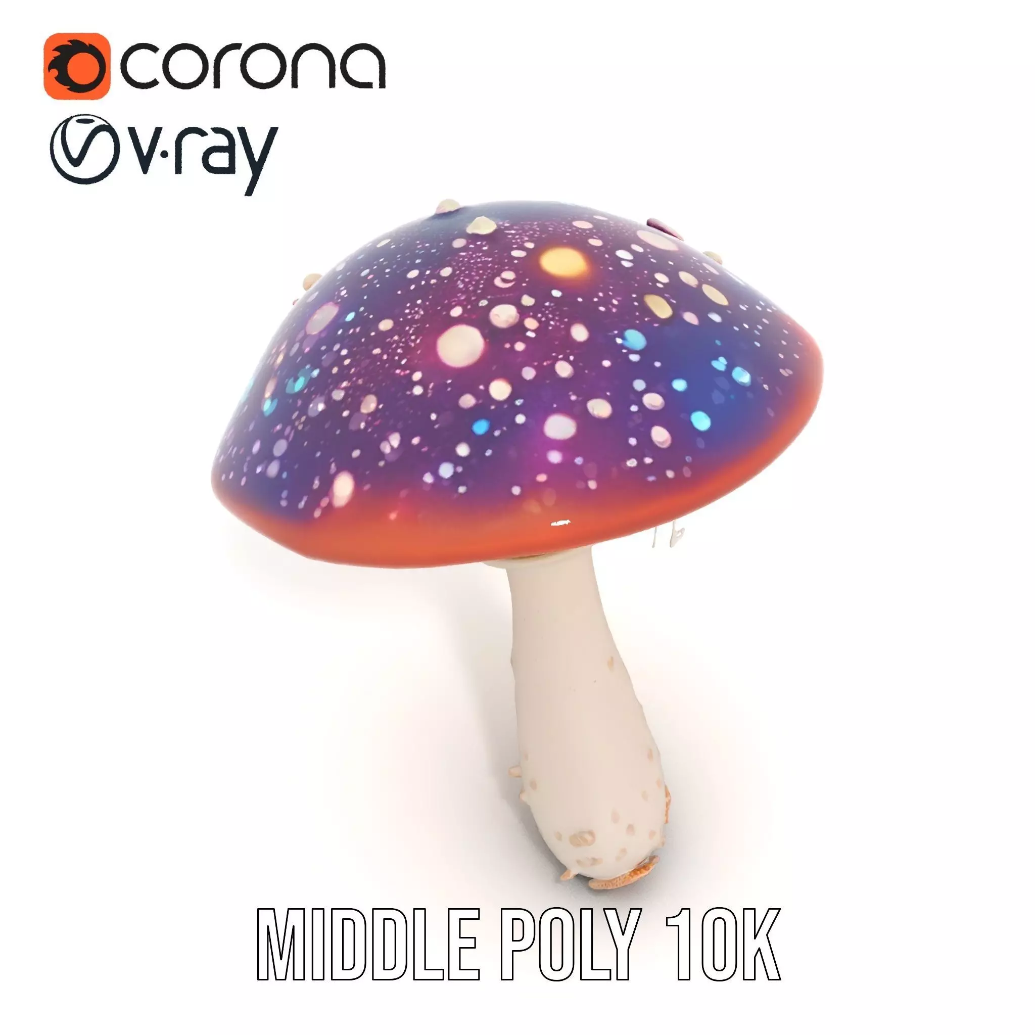 Cosmic Mushroom model pack Low-poly 3D model_5
