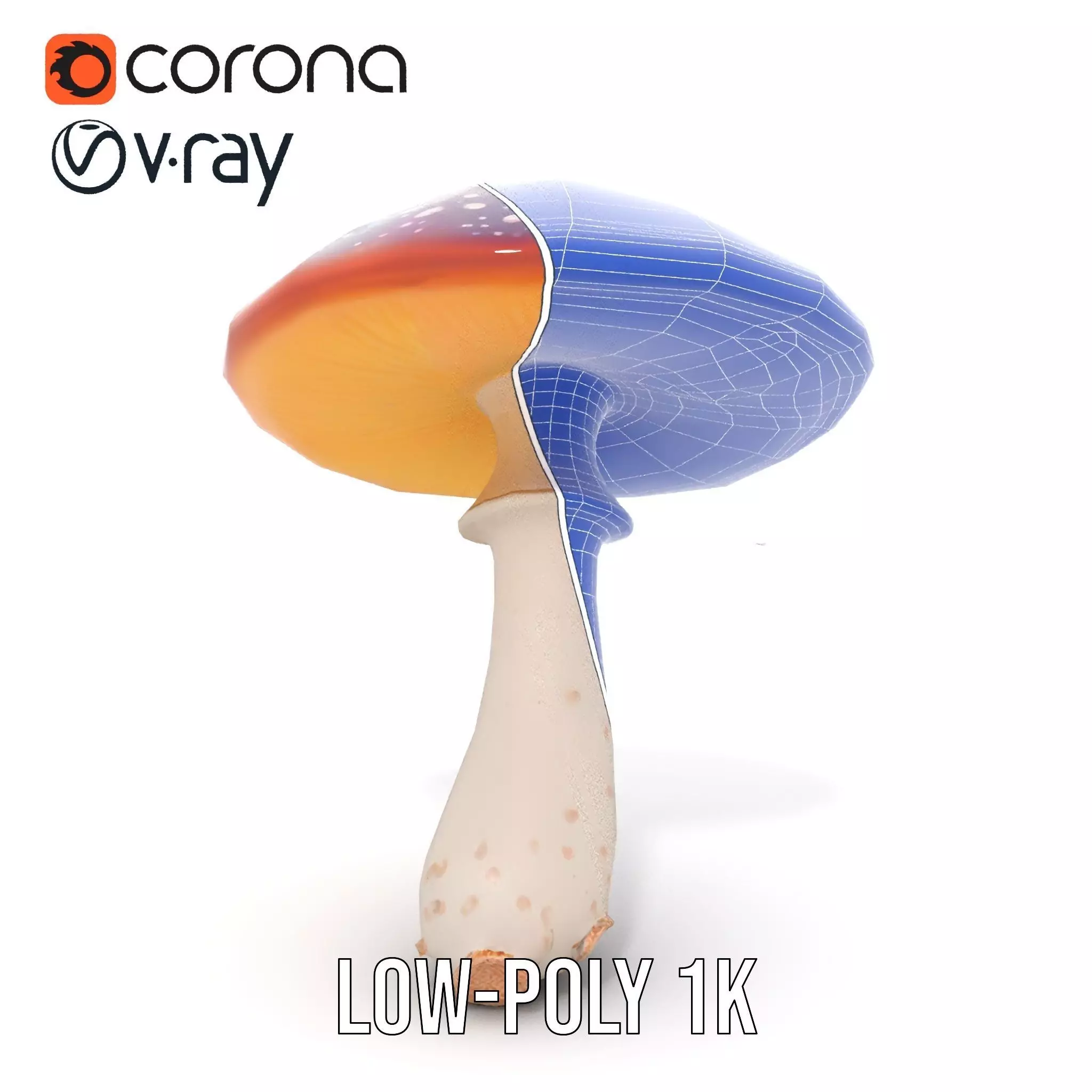 Cosmic Mushroom model pack Low-poly 3D model_31