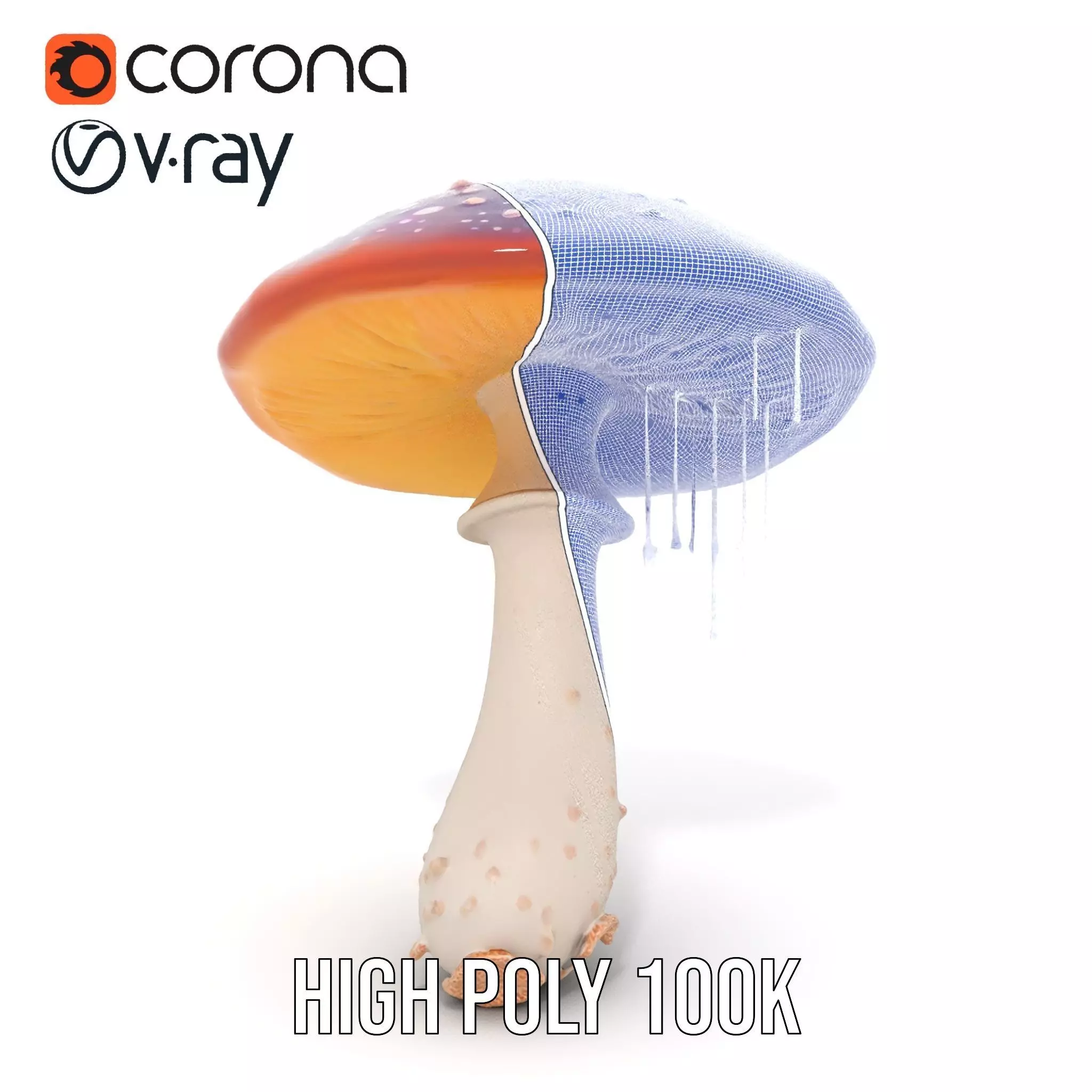 Cosmic Mushroom model pack Low-poly 3D model_34