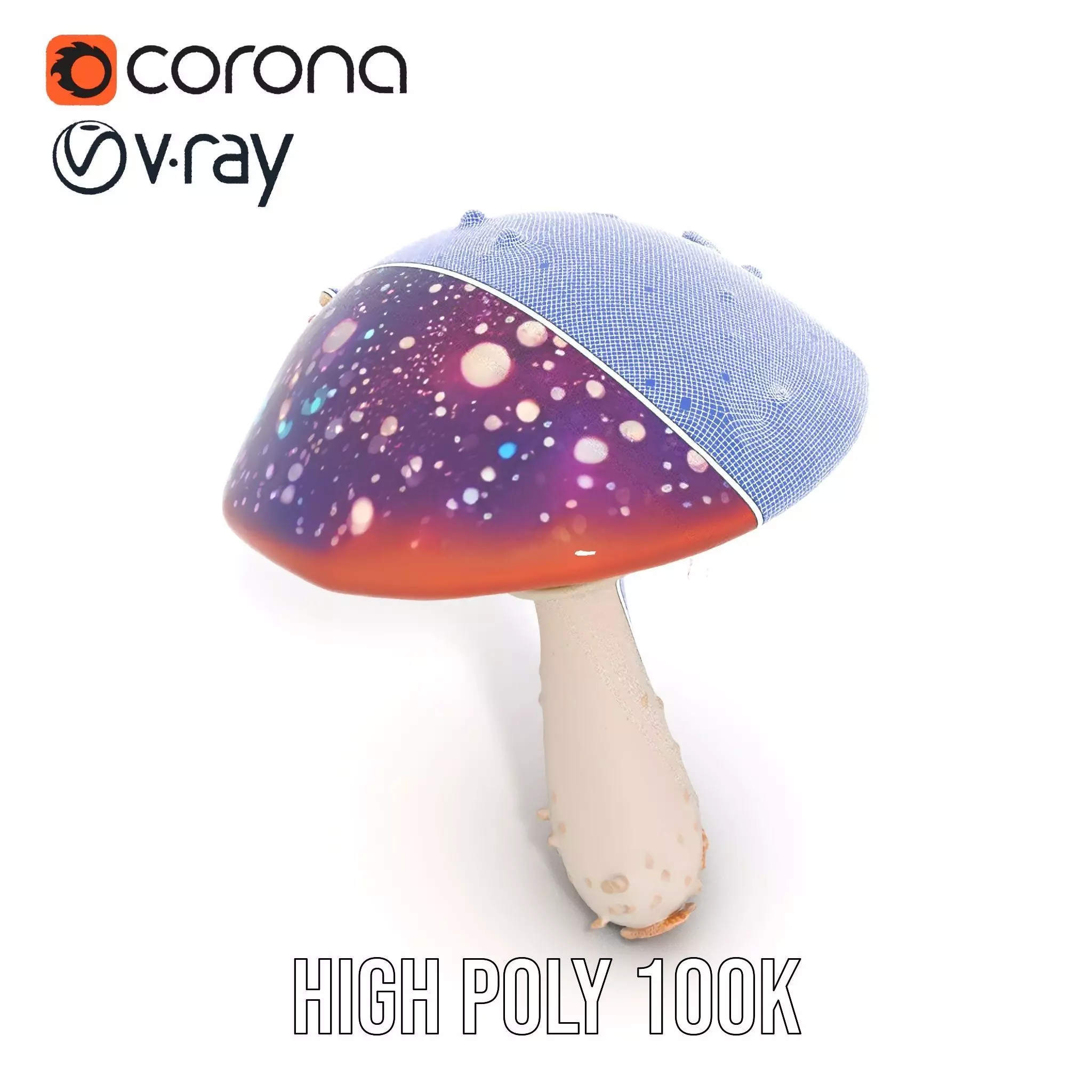 Cosmic Mushroom model pack Low-poly 3D model_26