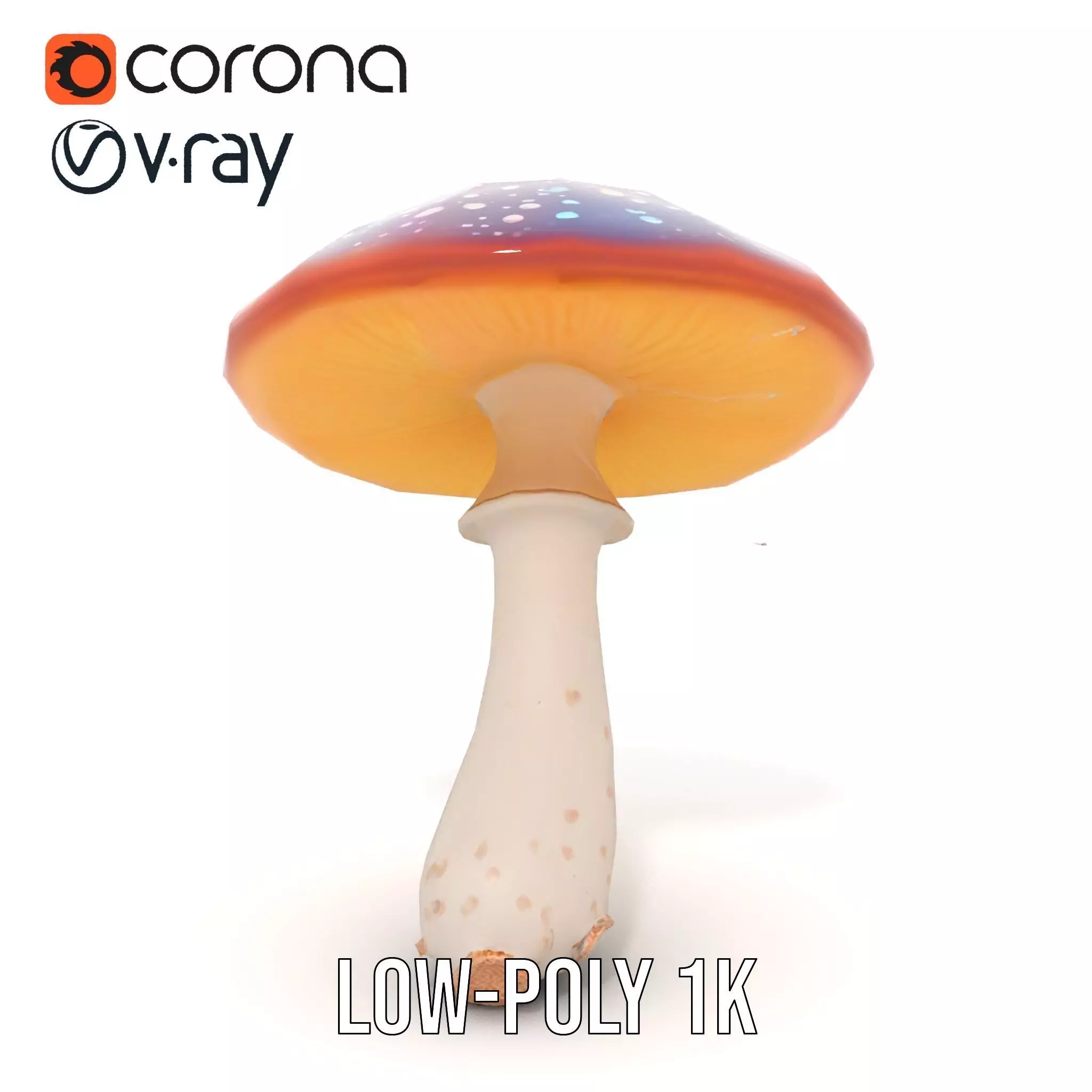 Cosmic Mushroom model pack Low-poly 3D model_19