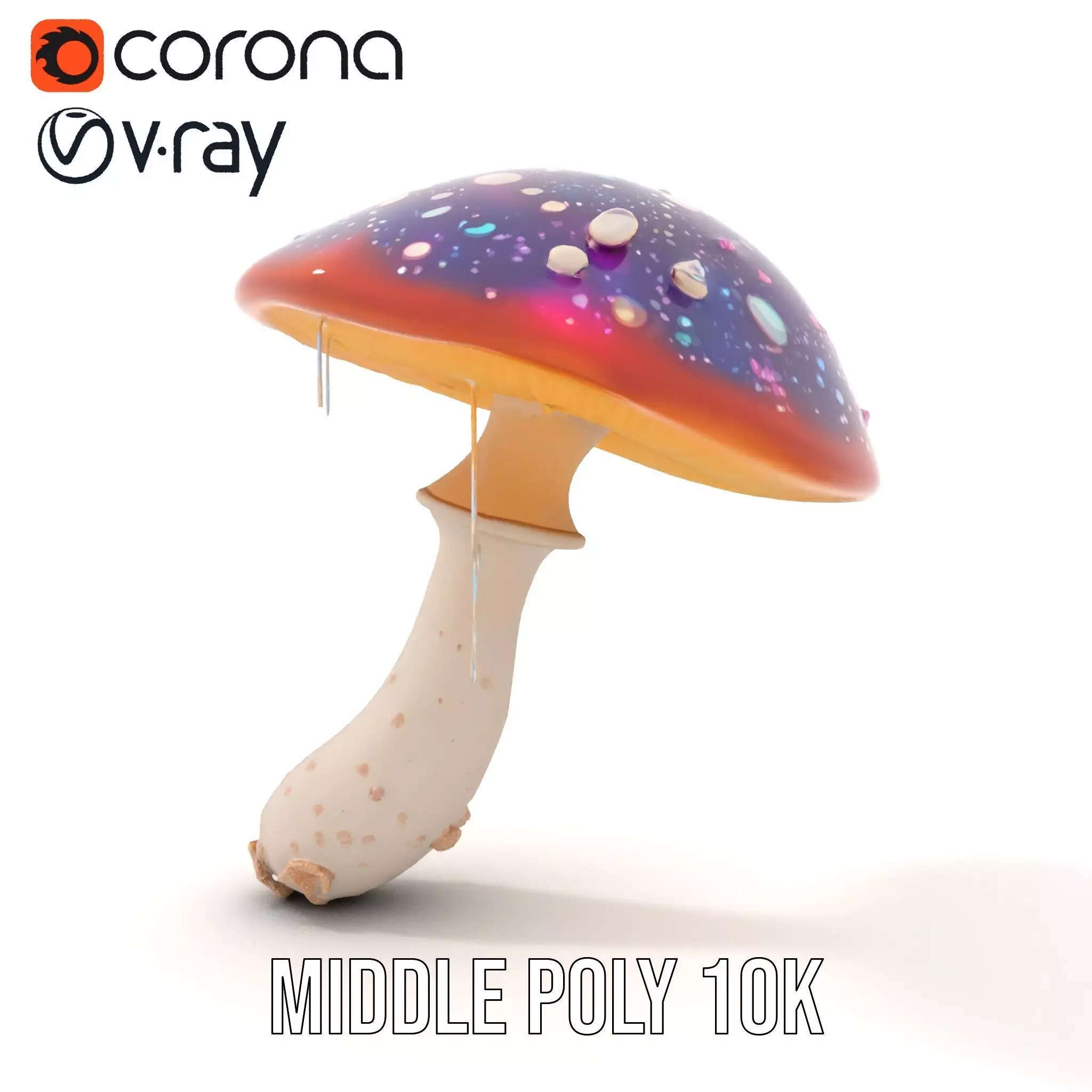 Cosmic Mushroom model pack Low-poly 3D model_11