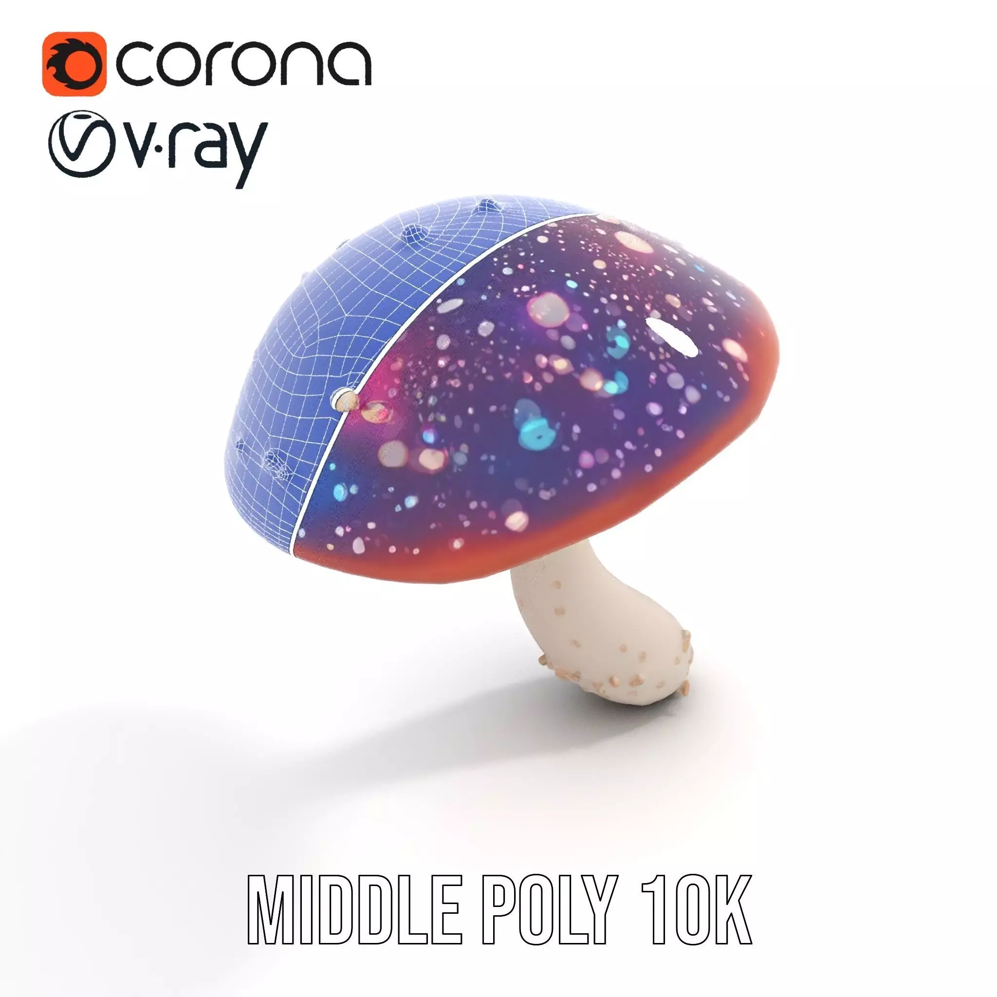 Cosmic Mushroom model pack Low-poly 3D model_21
