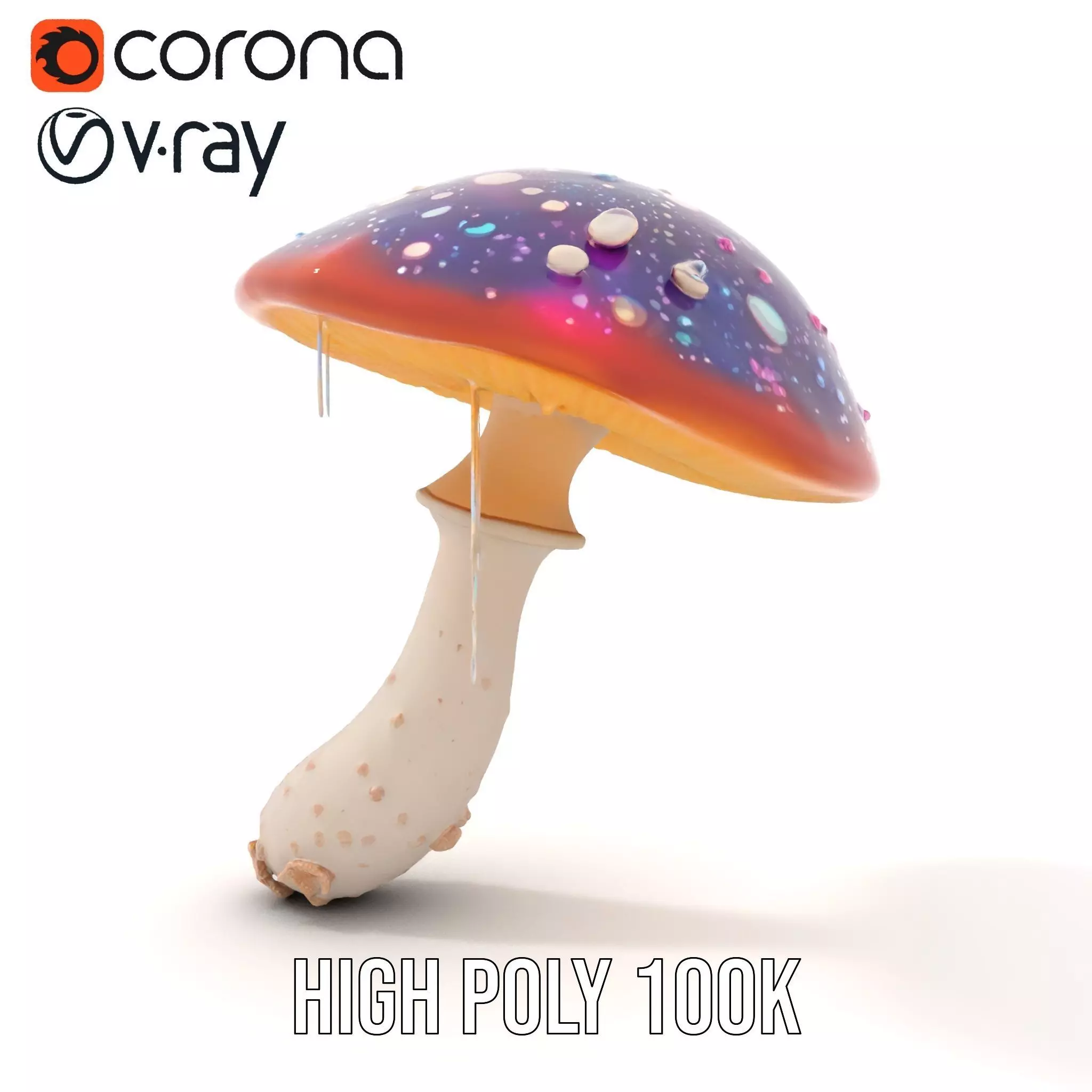 Cosmic Mushroom model pack Low-poly 3D model_17