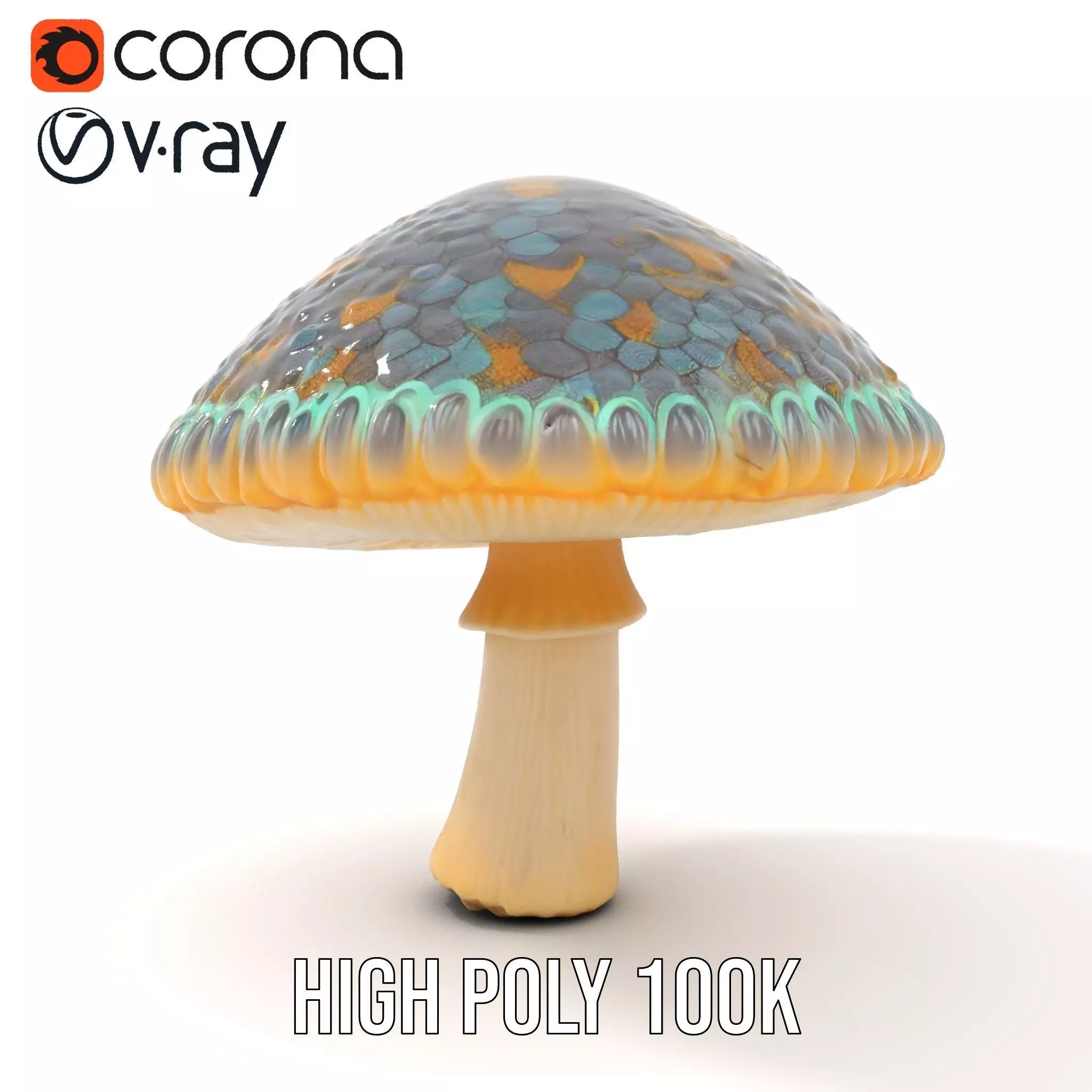 Iridescent Mushroom model pack Low-poly 3D model_26