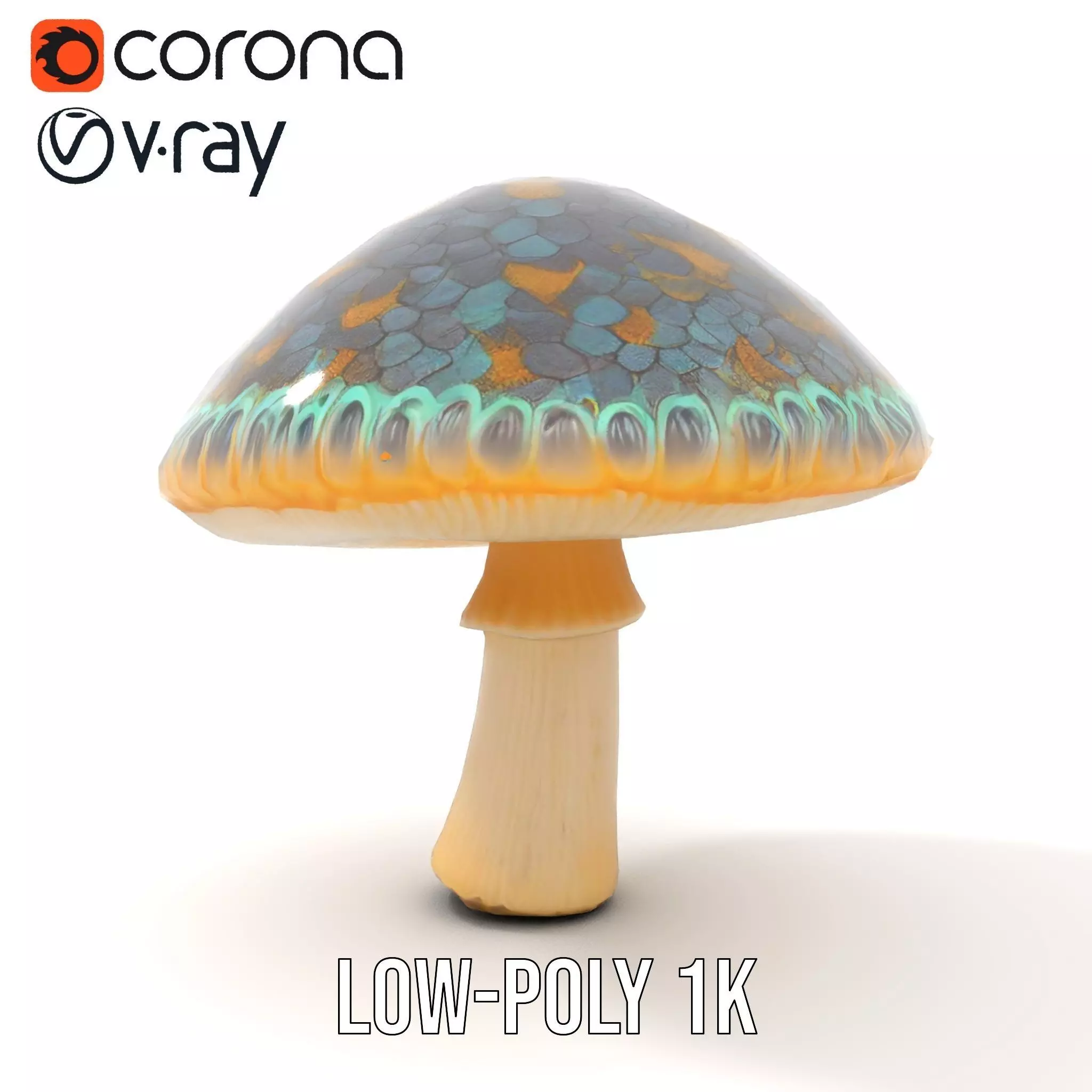 Iridescent Mushroom model pack Low-poly 3D model_17