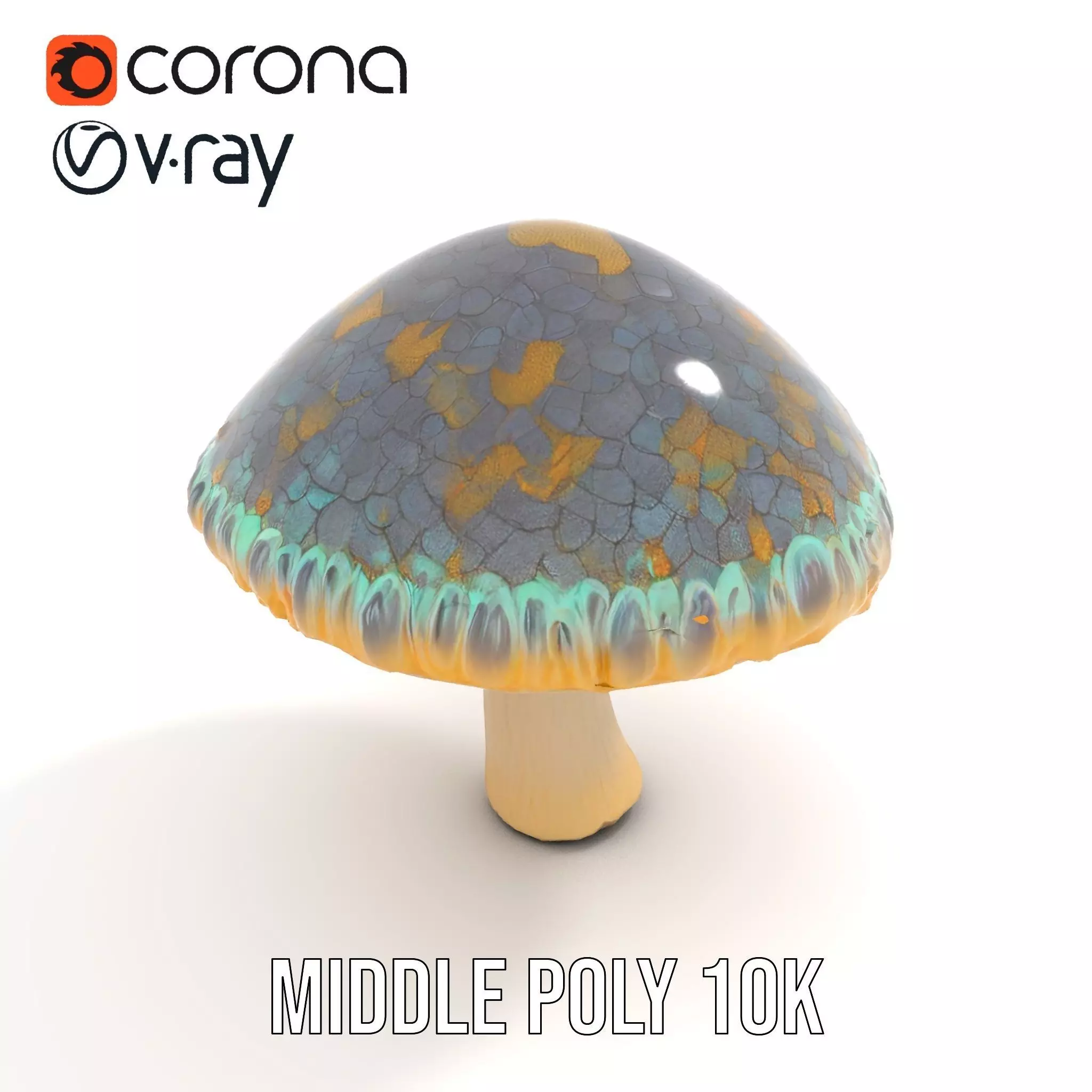 Iridescent Mushroom model pack Low-poly 3D model_16