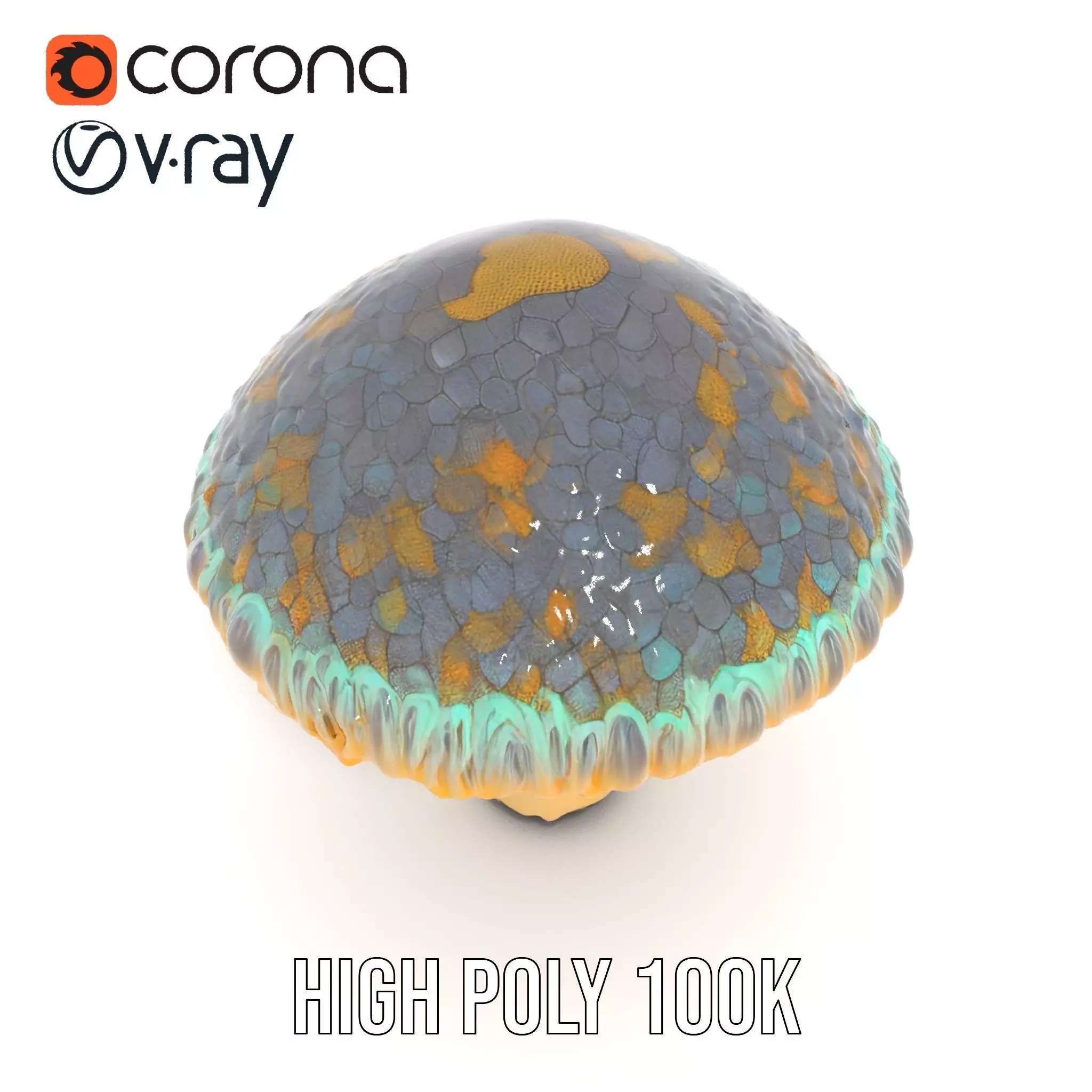 Iridescent Mushroom model pack Low-poly 3D model_20