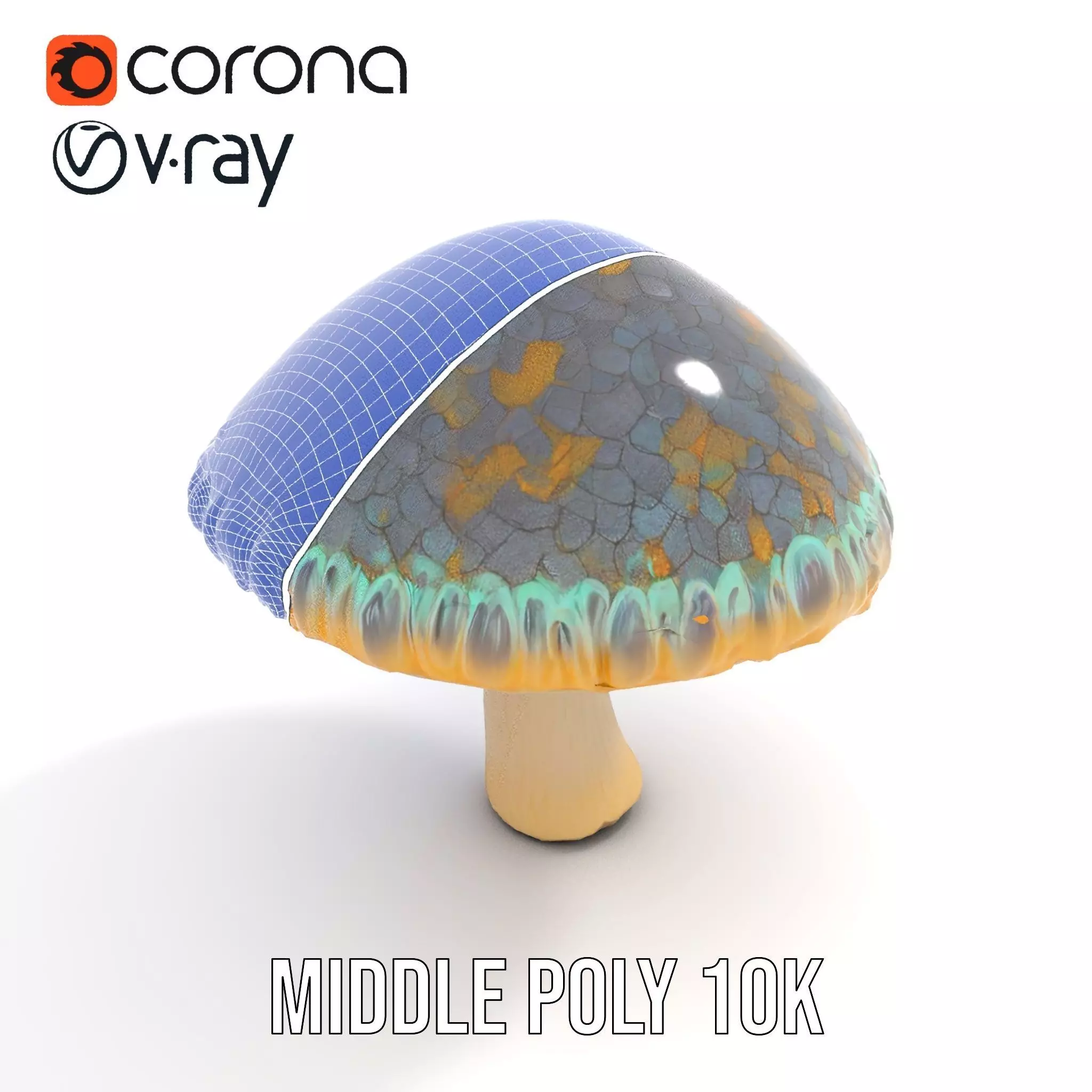 Iridescent Mushroom model pack Low-poly 3D model_18