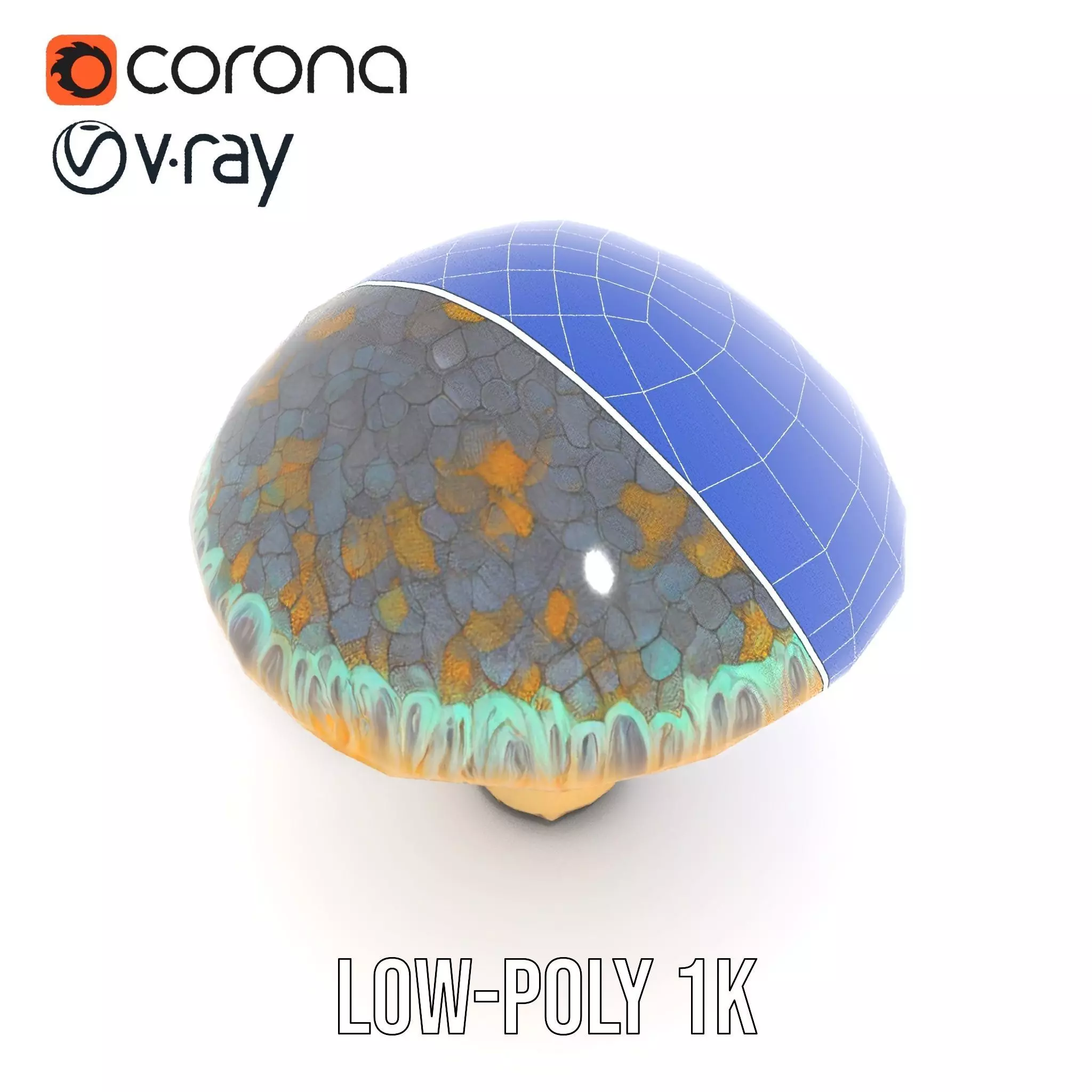 Iridescent Mushroom model pack Low-poly 3D model_31