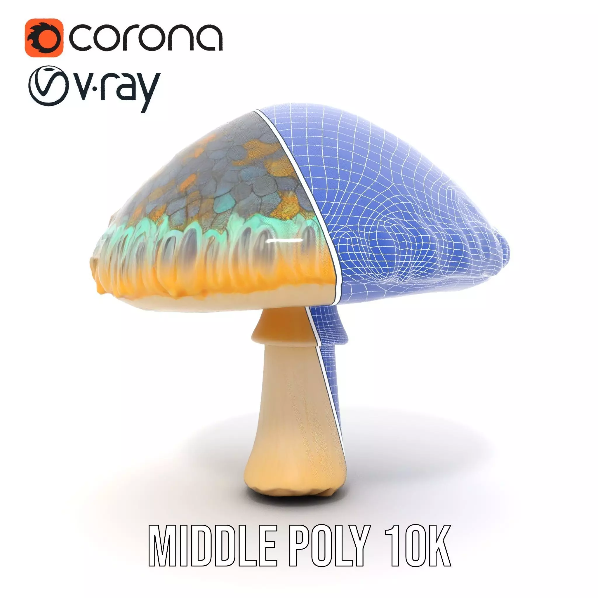 Iridescent Mushroom model pack Low-poly 3D model_24