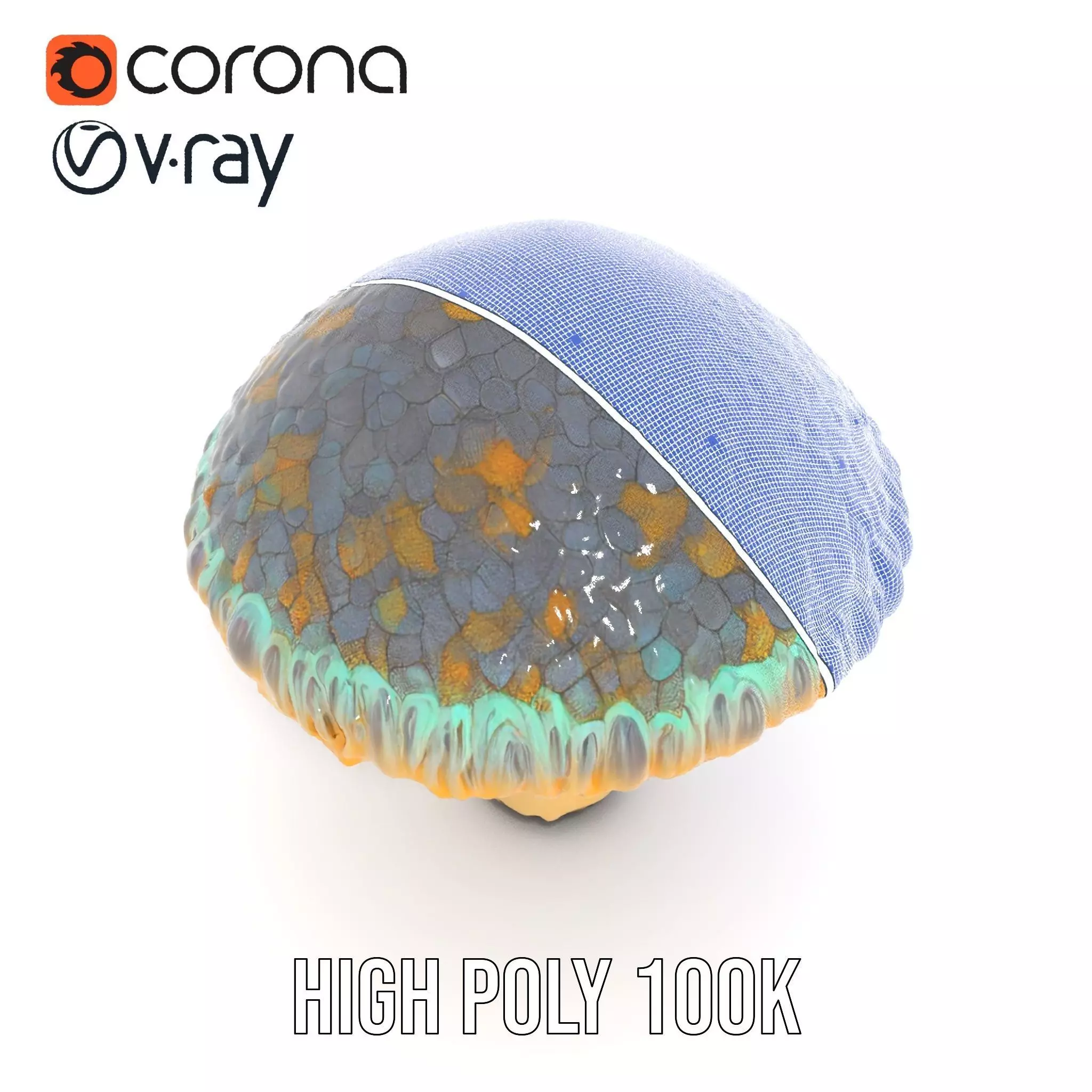 Iridescent Mushroom model pack Low-poly 3D model_32