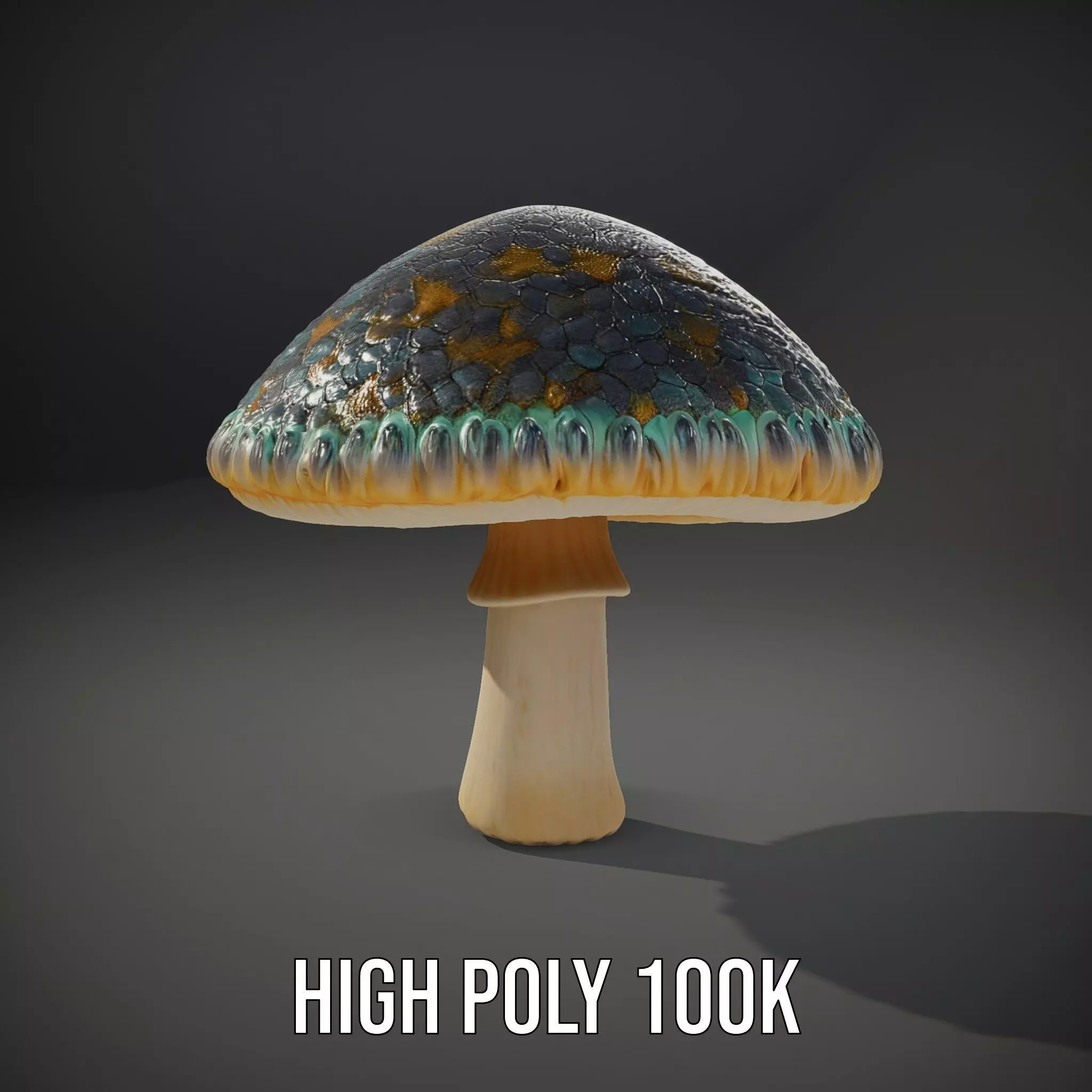 Iridescent Mushroom model pack Low-poly 3D model_8