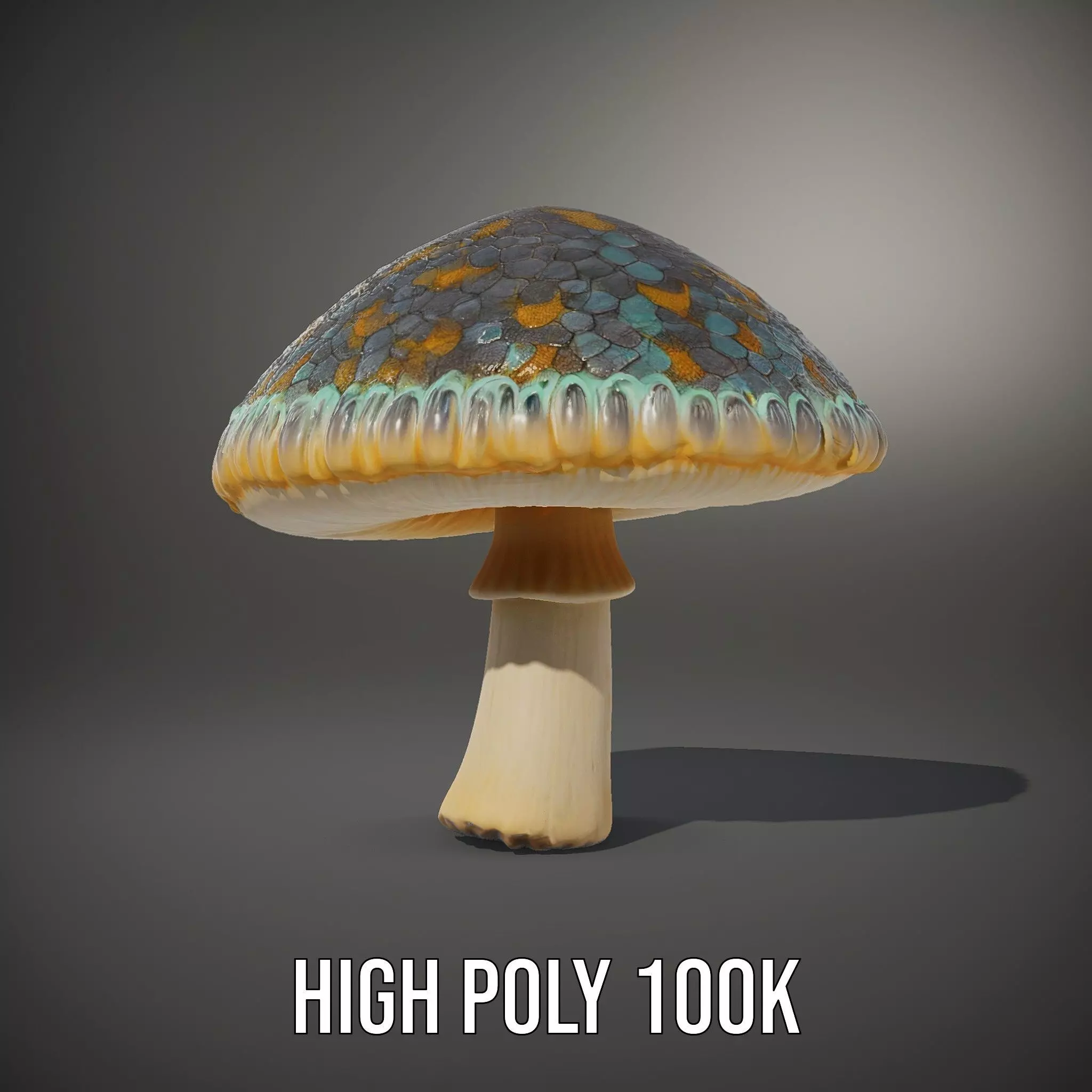 Iridescent Mushroom model pack Low-poly 3D model_10