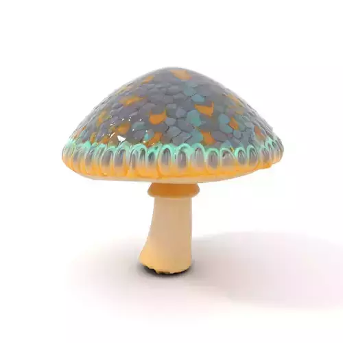 Iridescent Mushroom model pack Low-poly 3D model