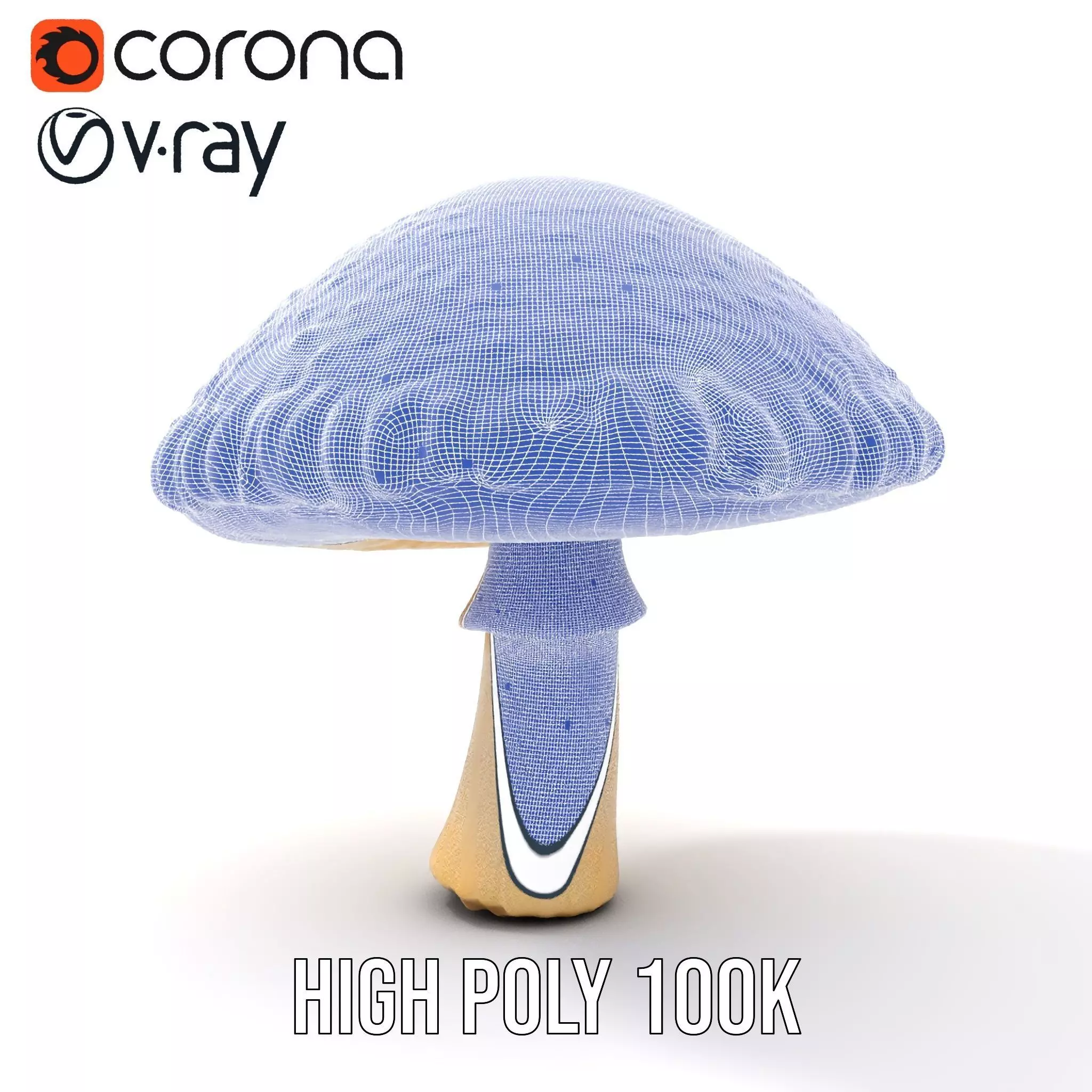 Iridescent Mushroom model pack Low-poly 3D model_29