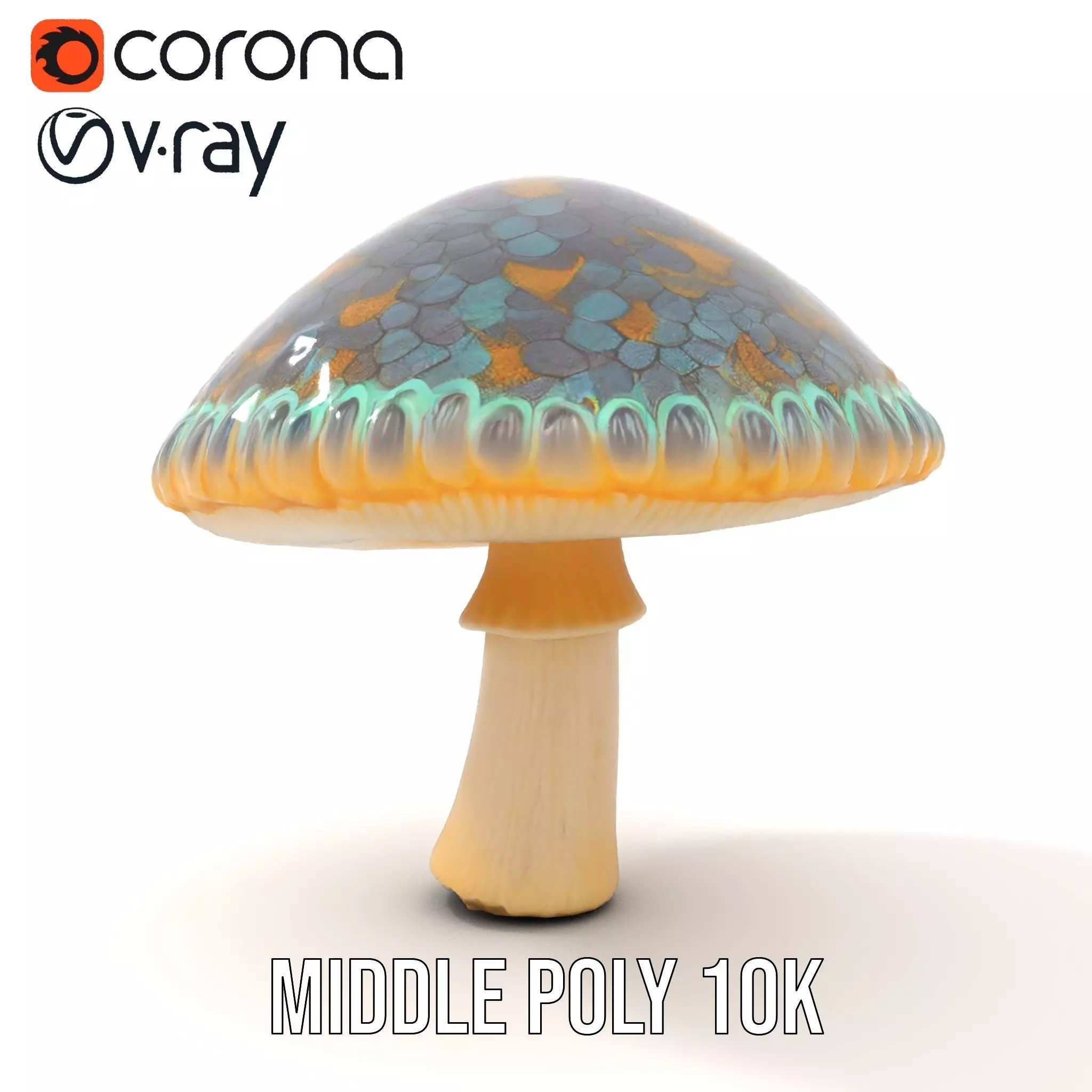 Iridescent Mushroom model pack Low-poly 3D model_11