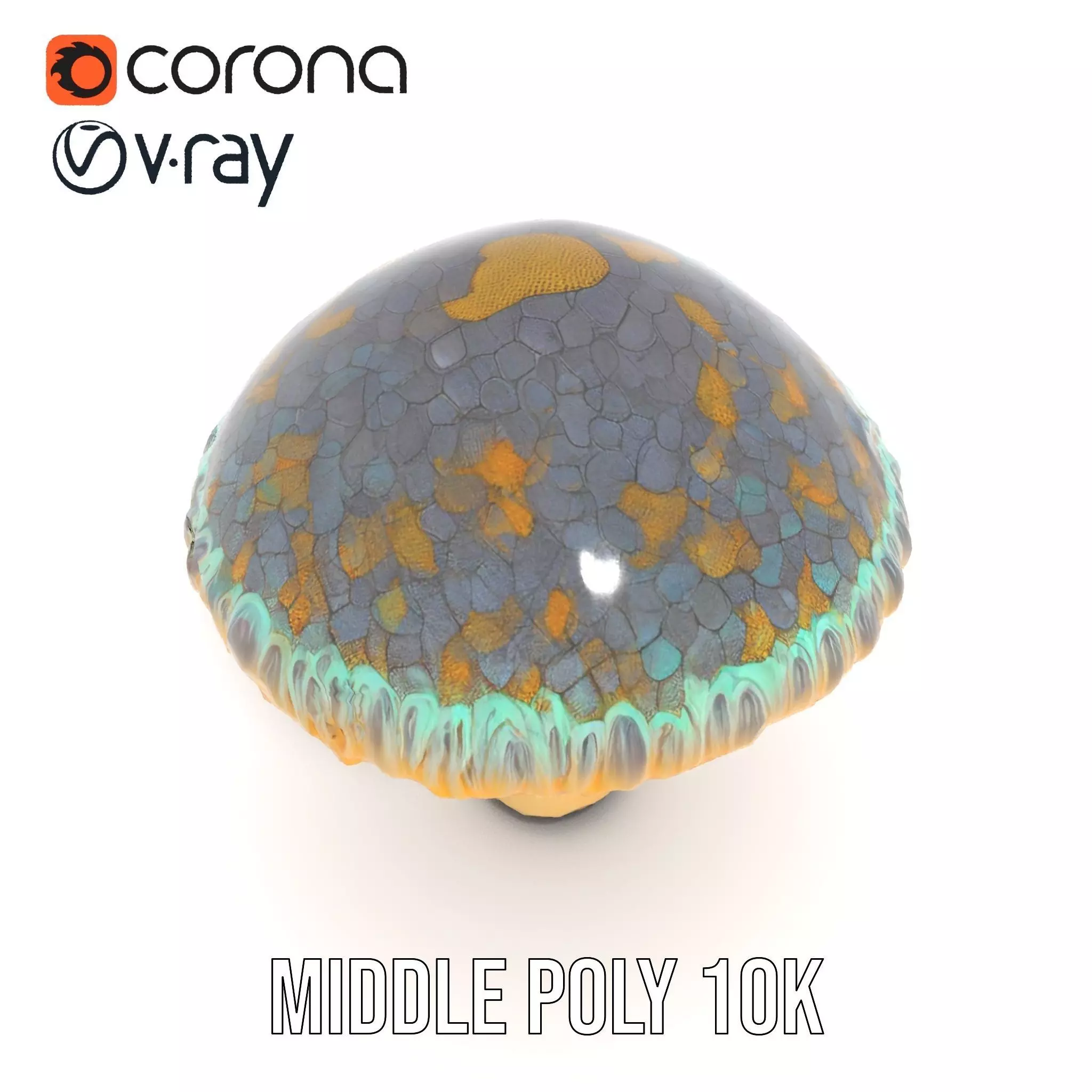 Iridescent Mushroom model pack Low-poly 3D model_13