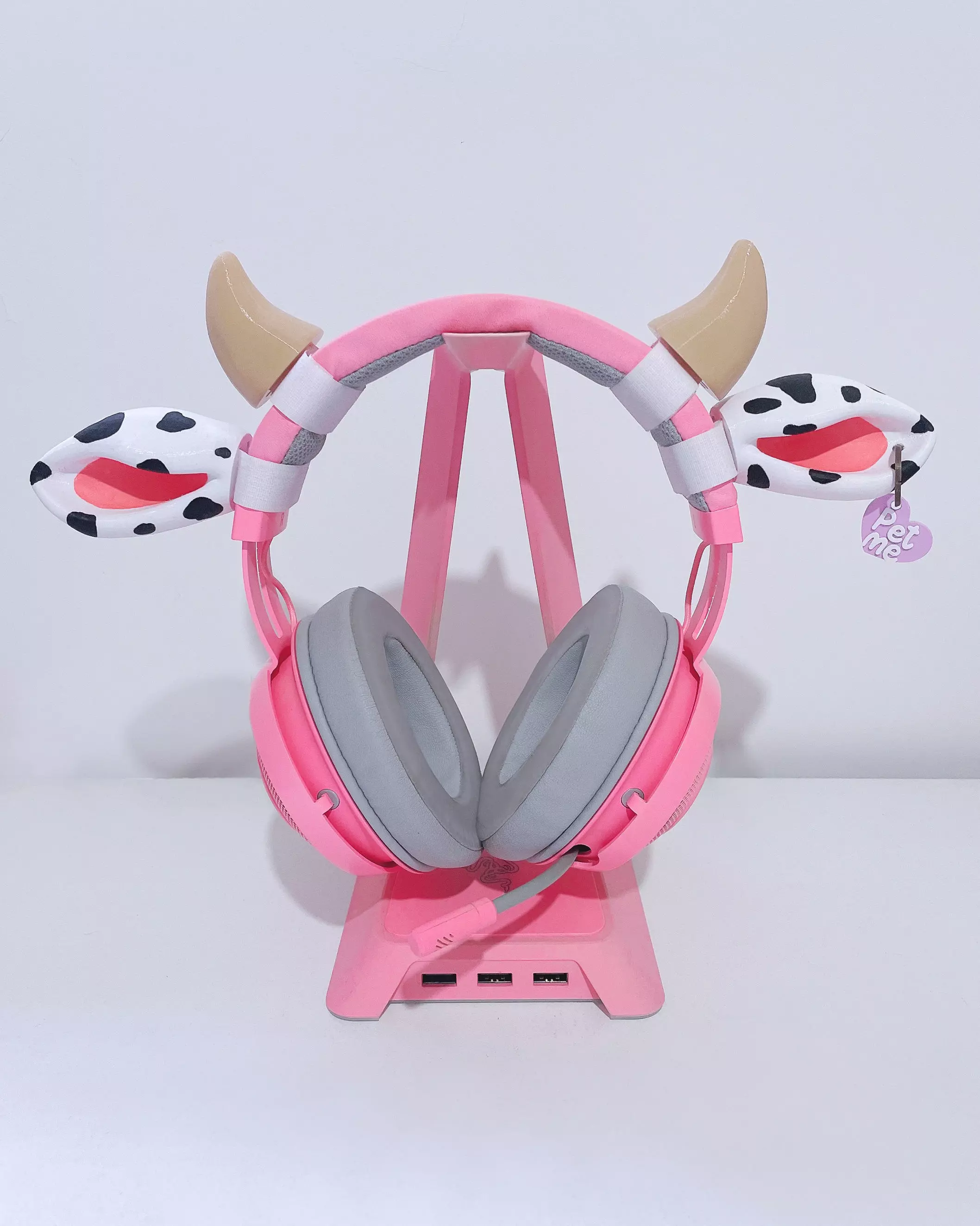 Cow Headset - headphone Attachment - Accessory 3D print model_0