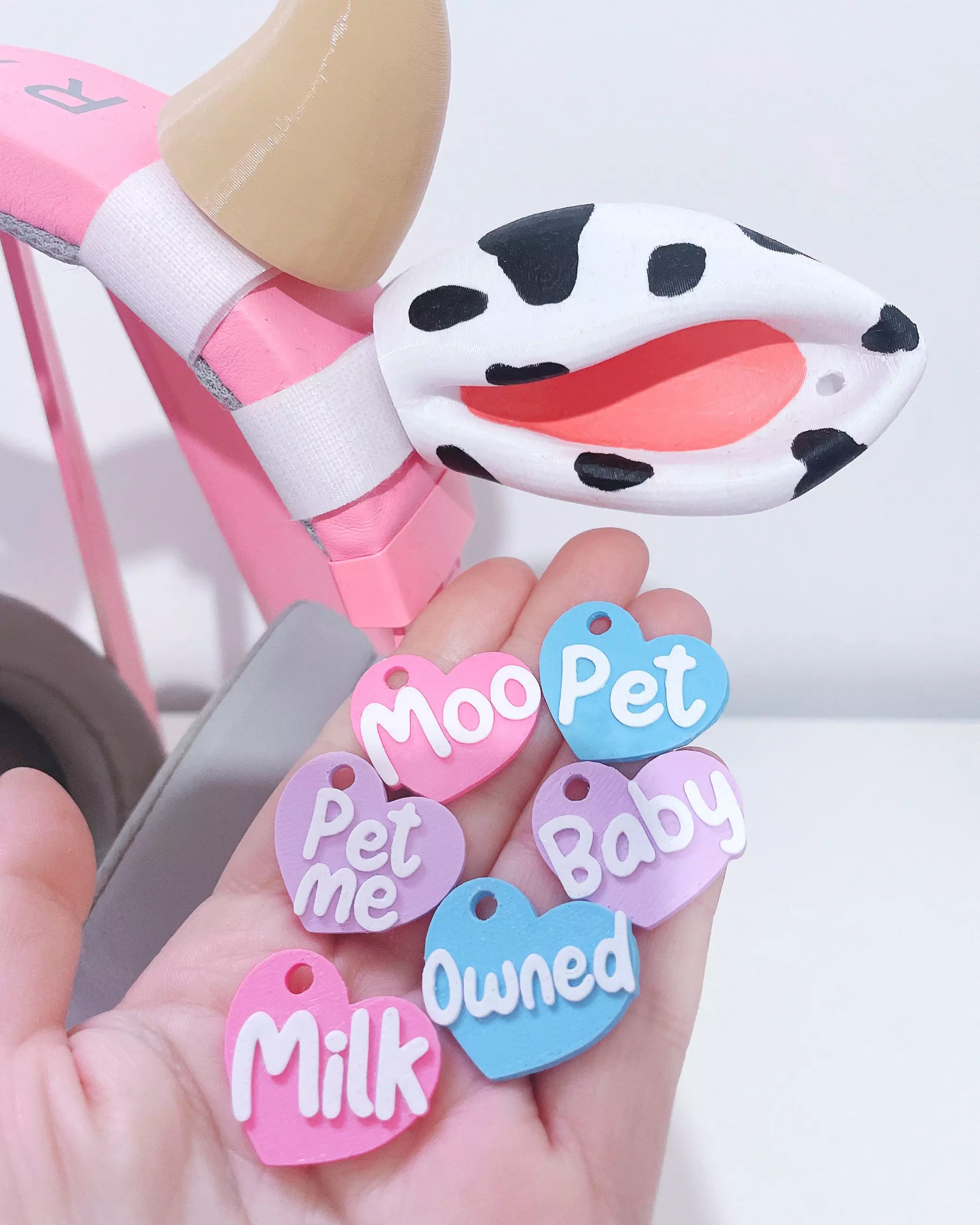 Cow Headset - headphone Attachment - Accessory 3D print model_3