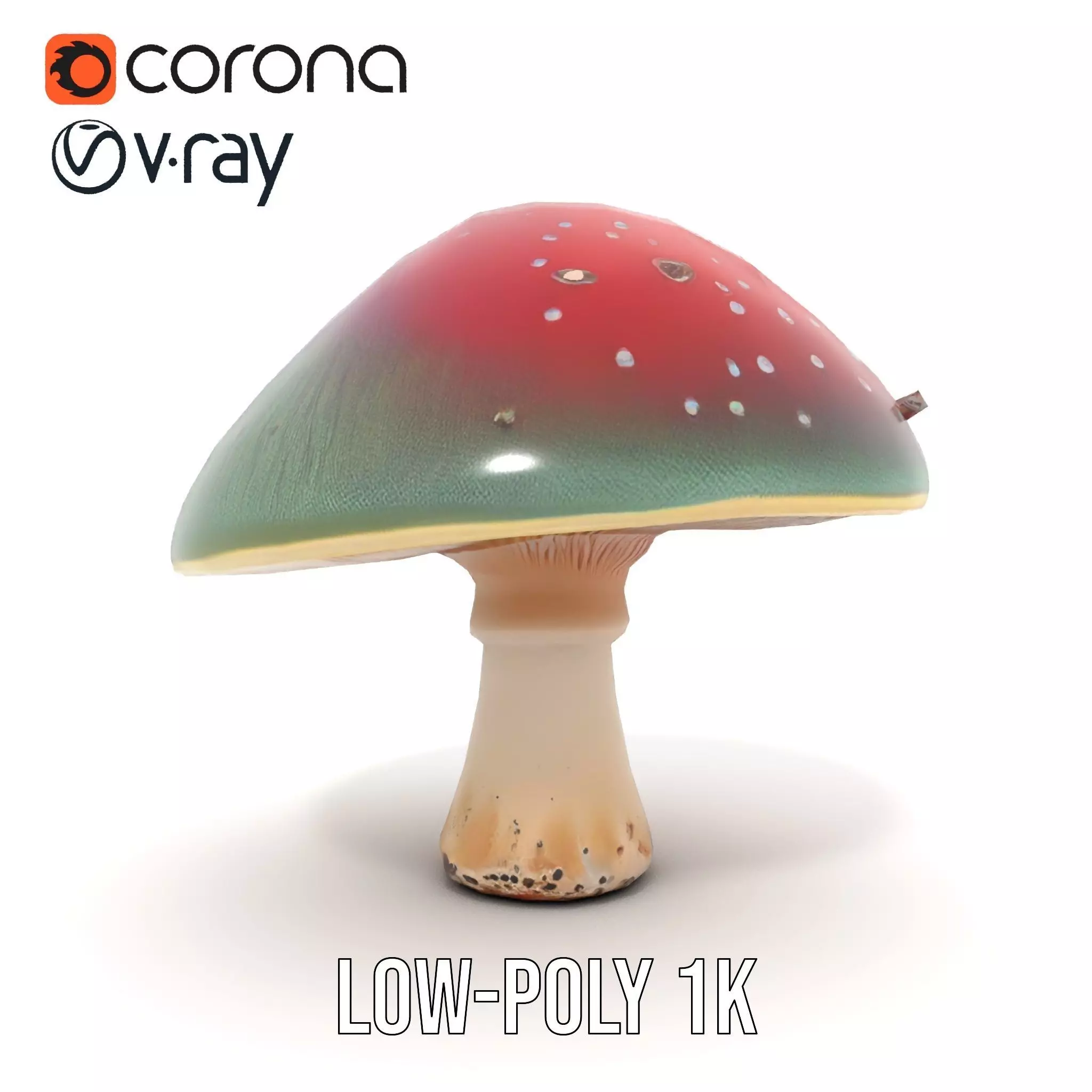 Iridescent Mushroom model pack Low-poly 3D model_24