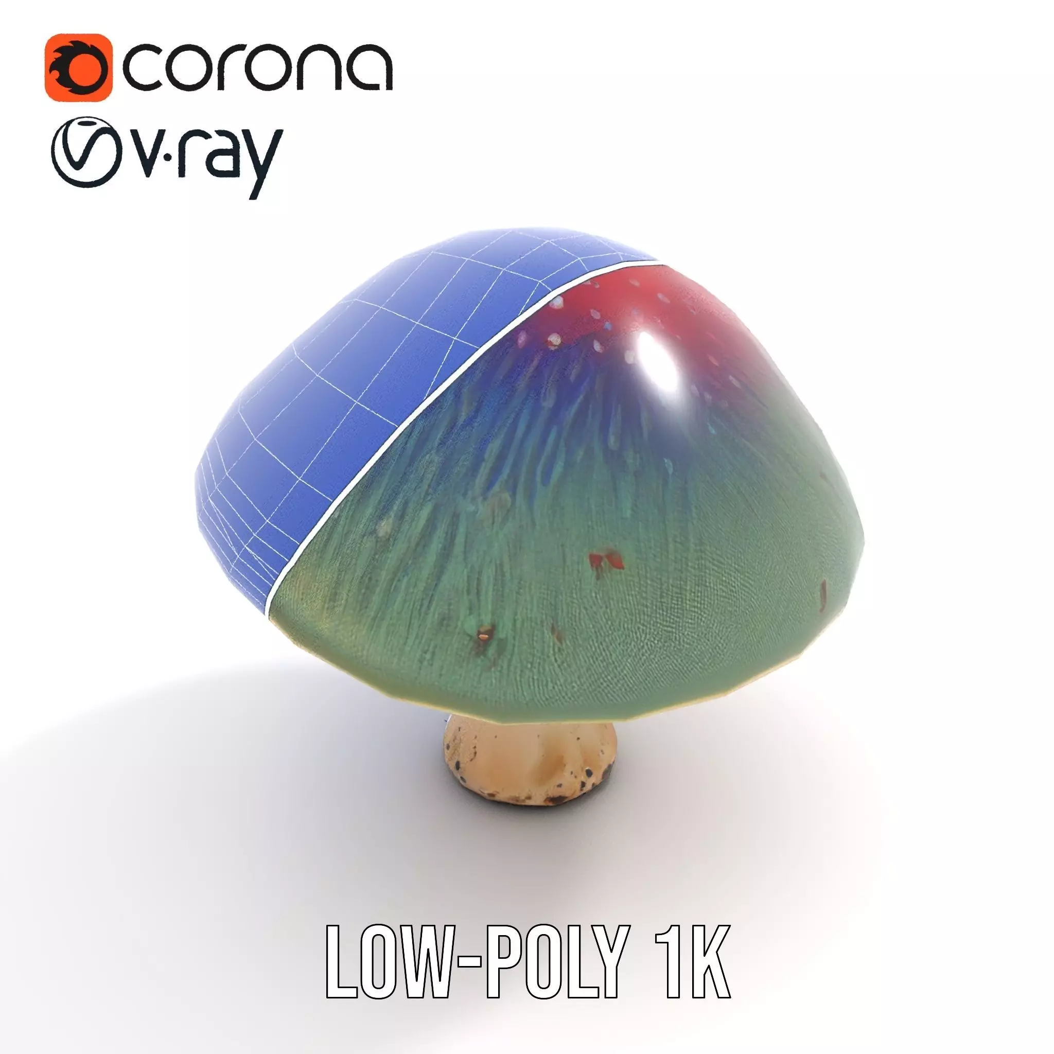Iridescent Mushroom model pack Low-poly 3D model_30