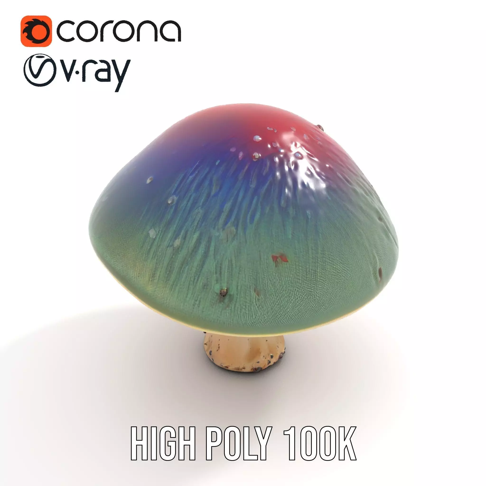 Iridescent Mushroom model pack Low-poly 3D model_22