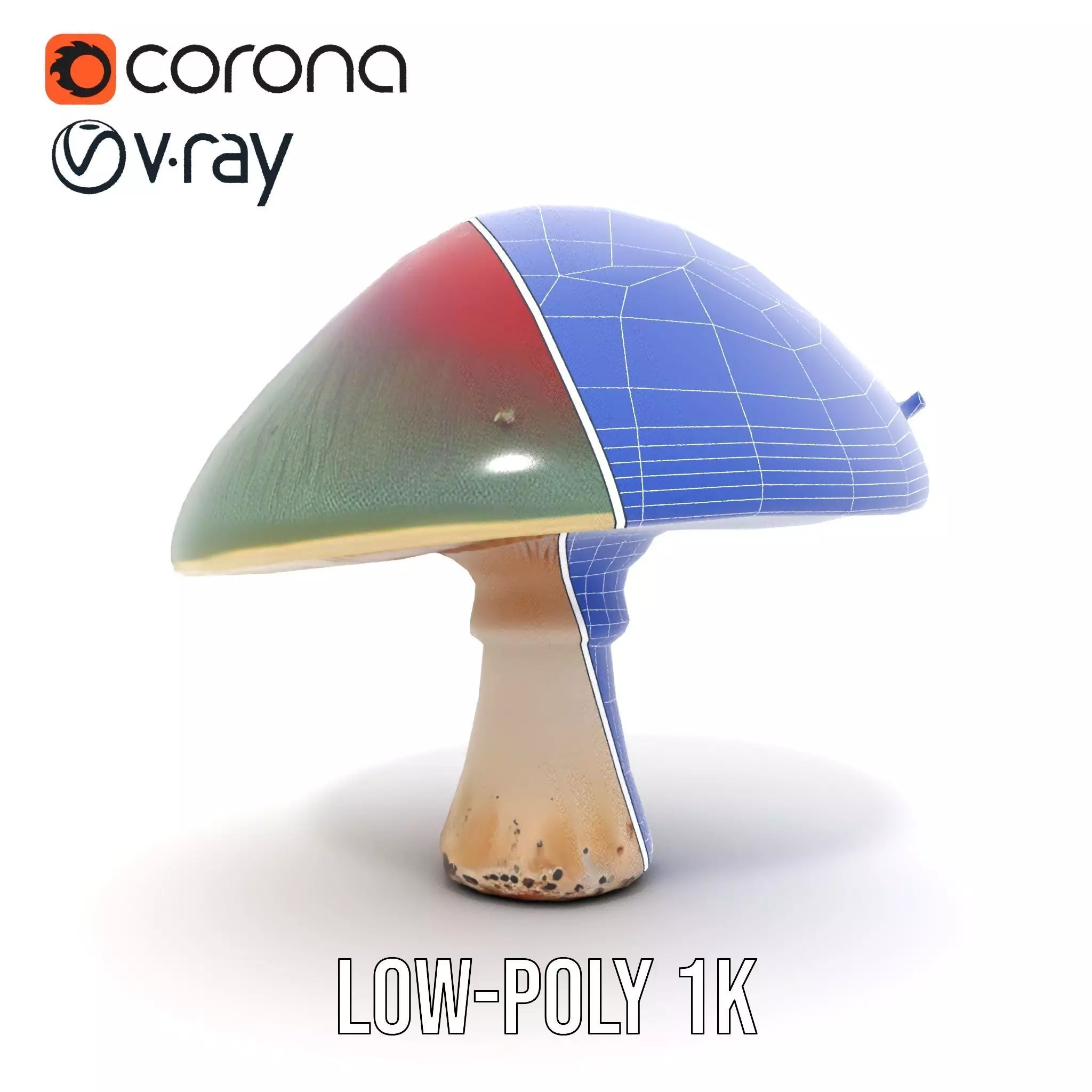 Iridescent Mushroom model pack Low-poly 3D model_27