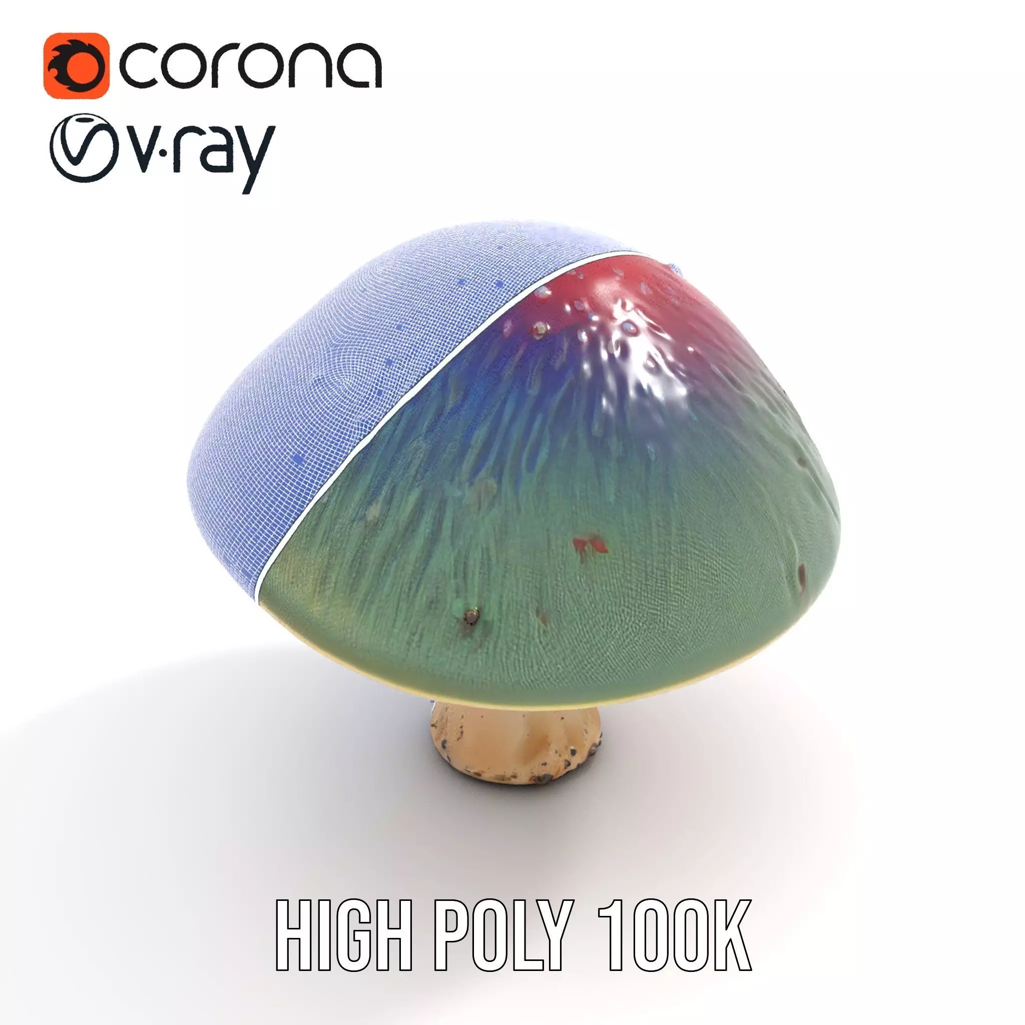 Iridescent Mushroom model pack Low-poly 3D model_25