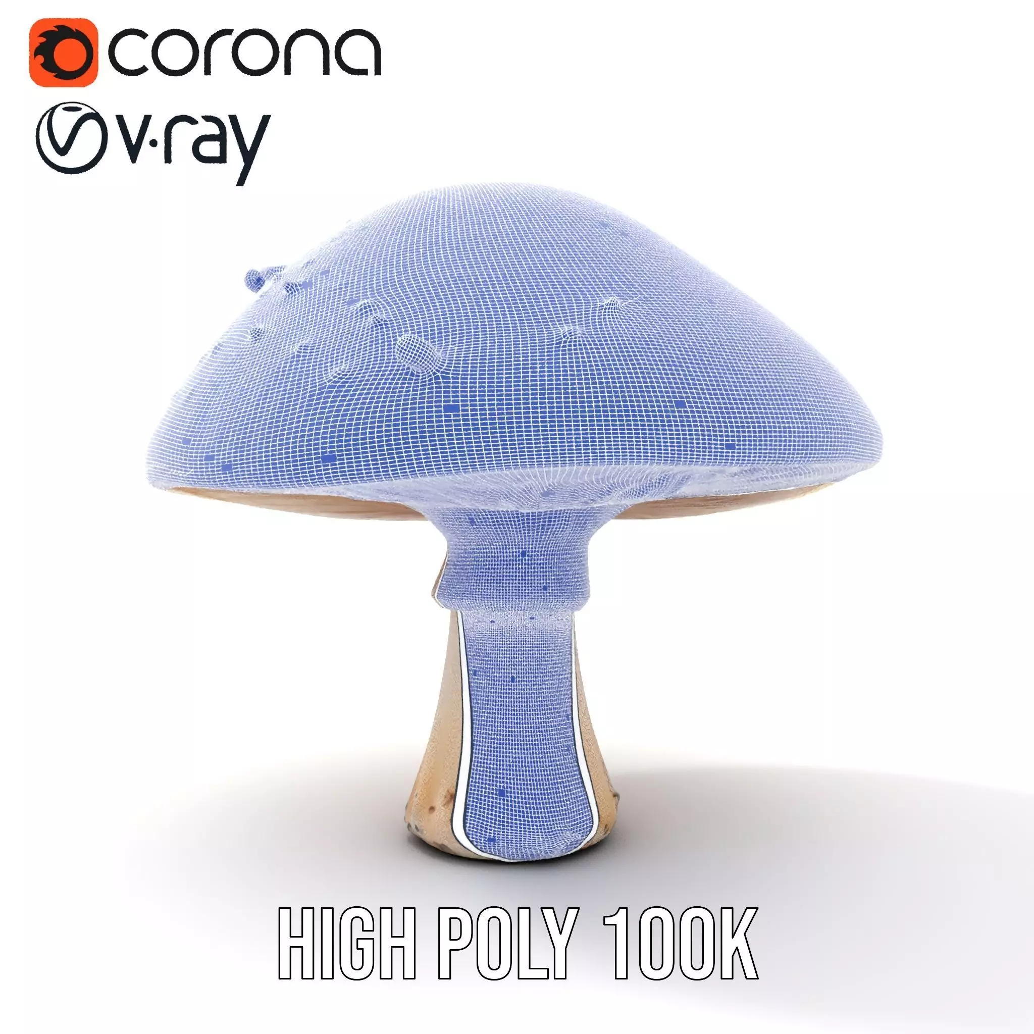 Iridescent Mushroom model pack Low-poly 3D model_34