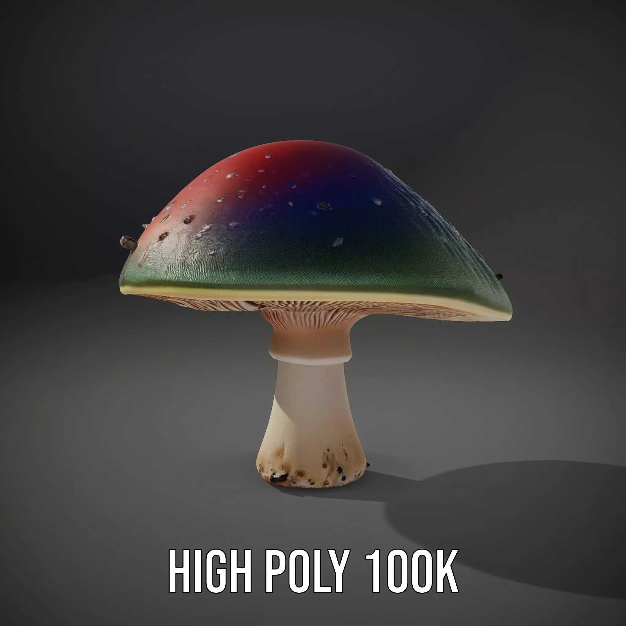 Iridescent Mushroom model pack Low-poly 3D model_8