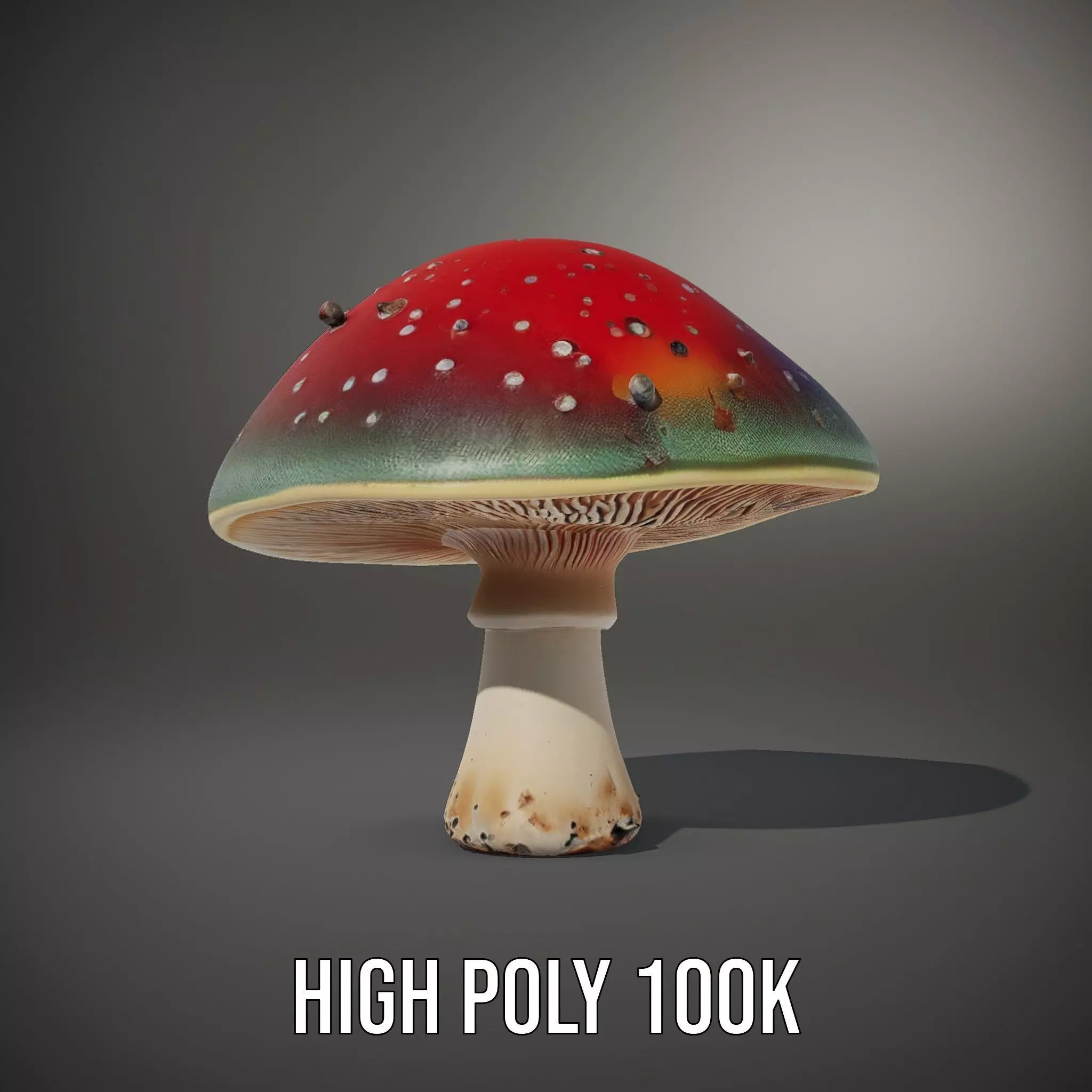 Iridescent Mushroom model pack Low-poly 3D model_10