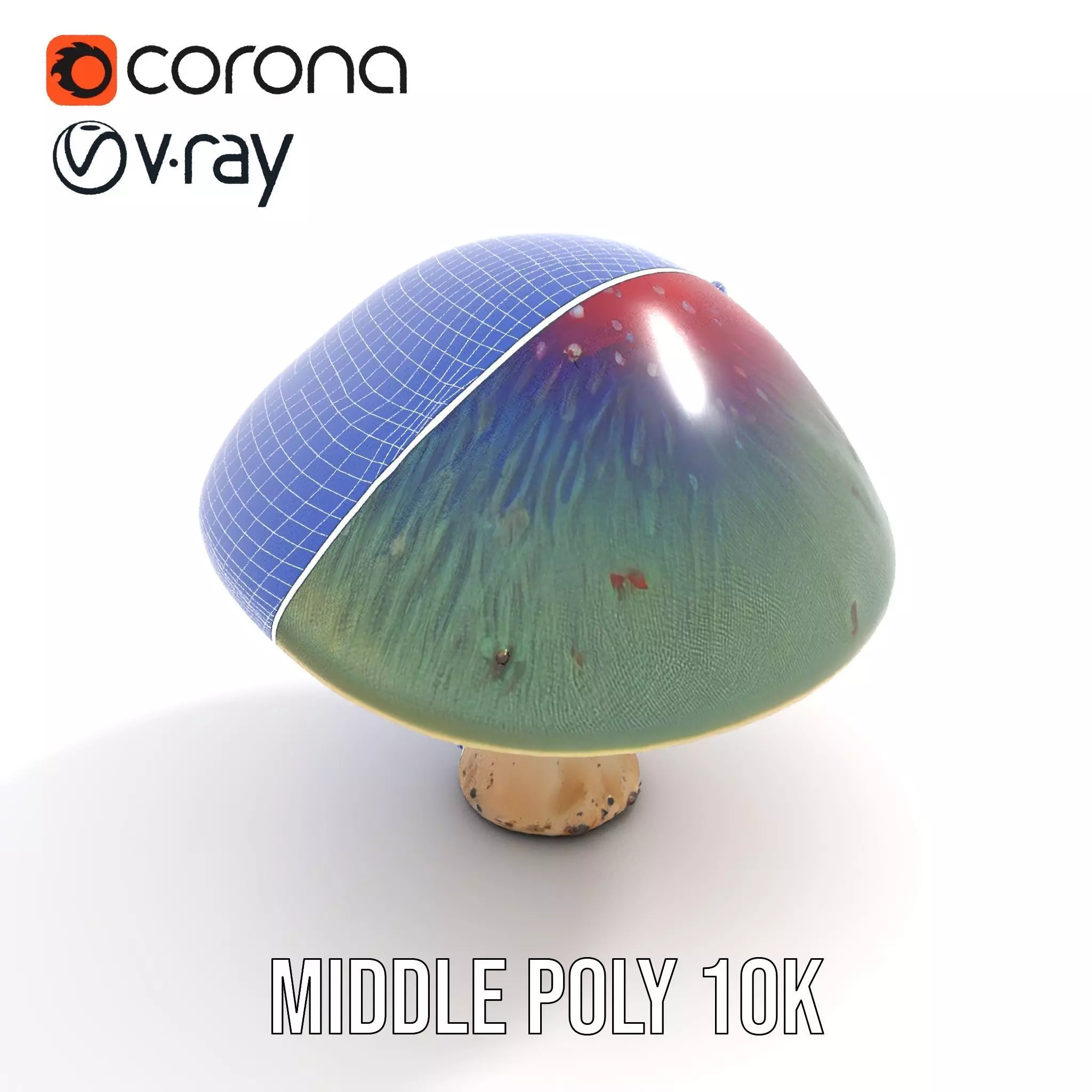 Iridescent Mushroom model pack Low-poly 3D model_13