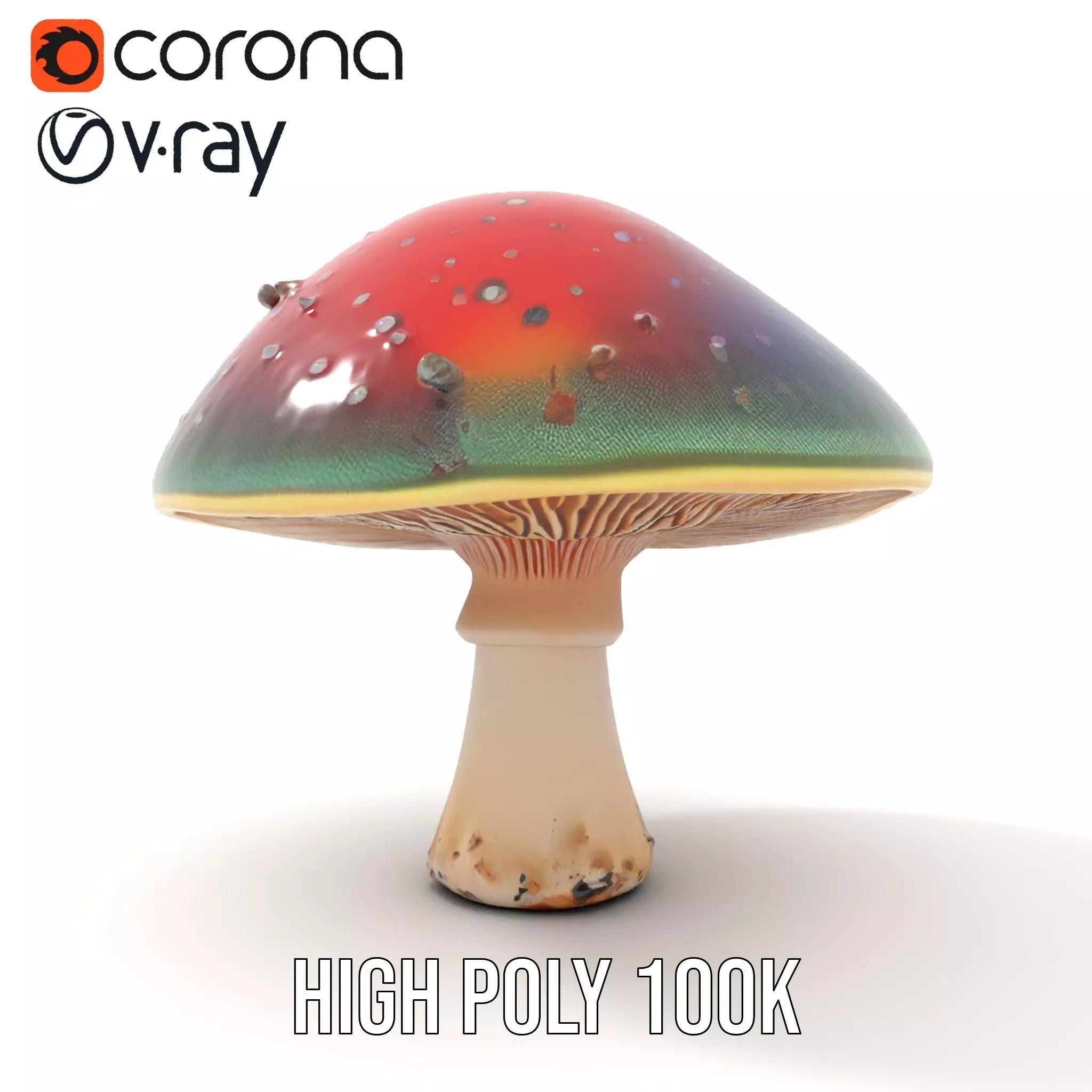 Iridescent Mushroom model pack Low-poly 3D model_32