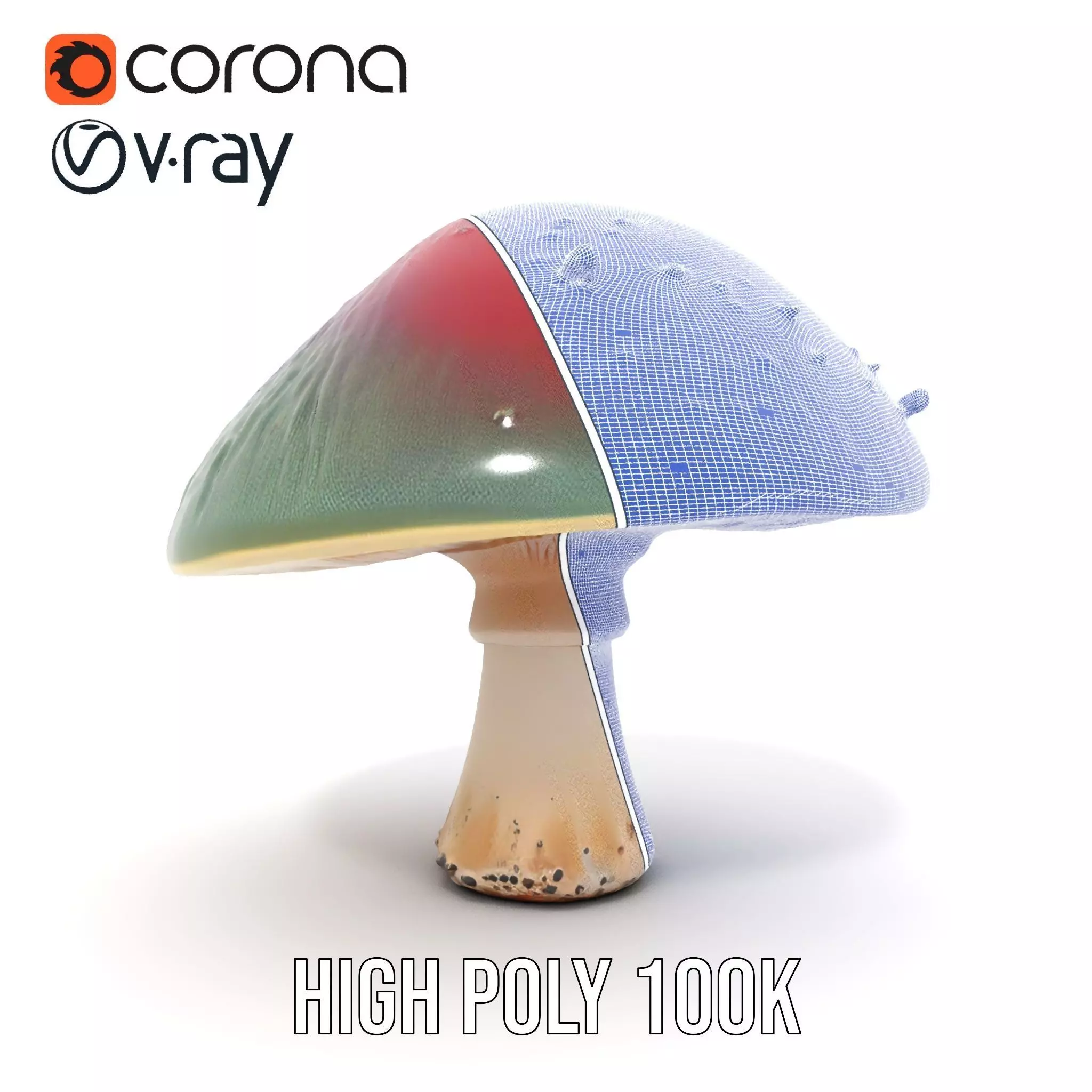 Iridescent Mushroom model pack Low-poly 3D model_33