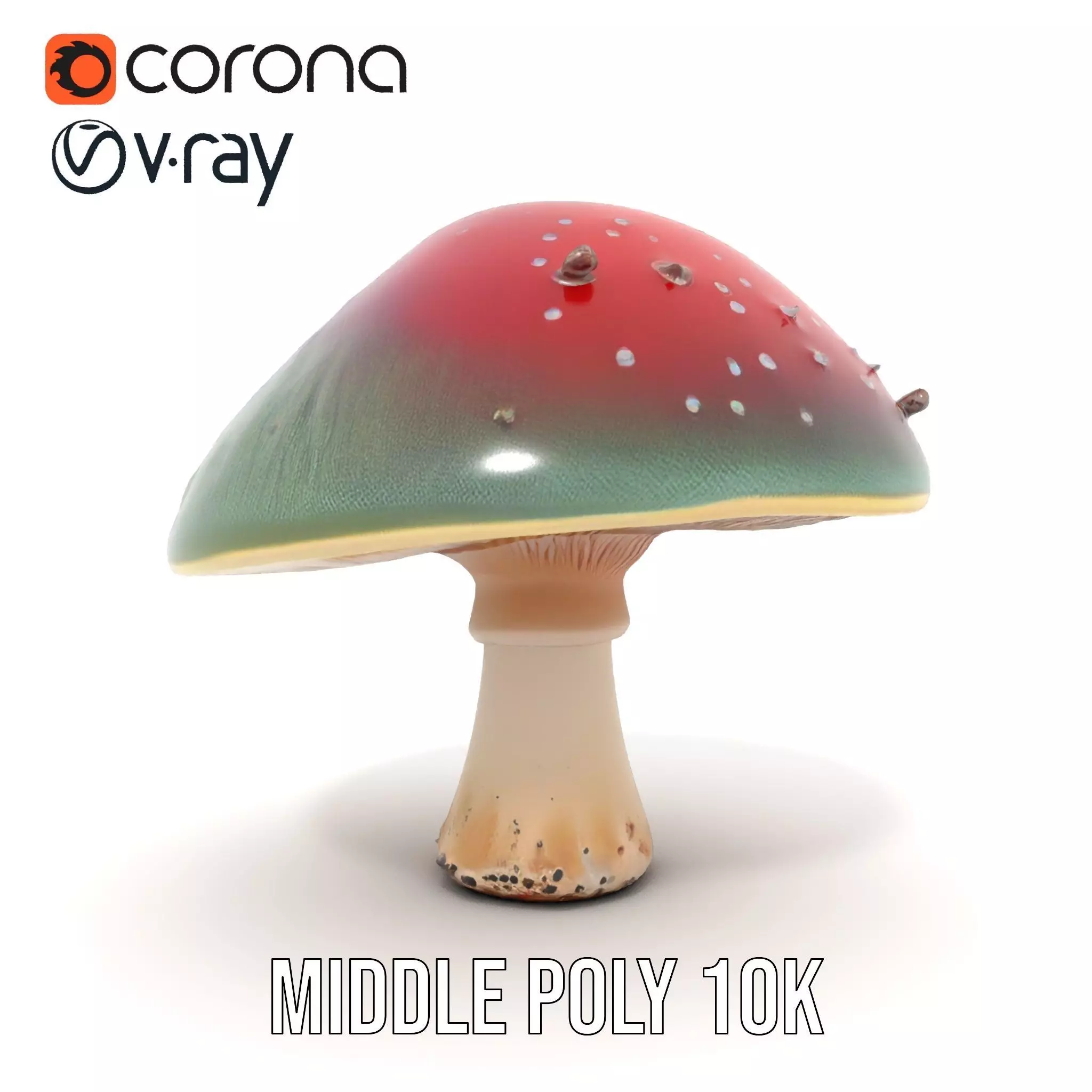Iridescent Mushroom model pack Low-poly 3D model_15
