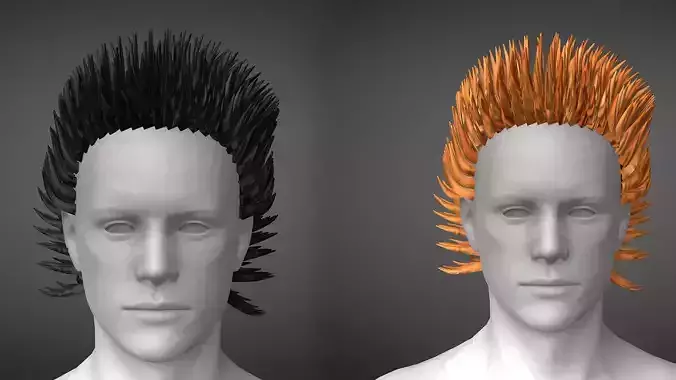 Stylized Cartoon Hair Model  Spiky Anime Hairstyle