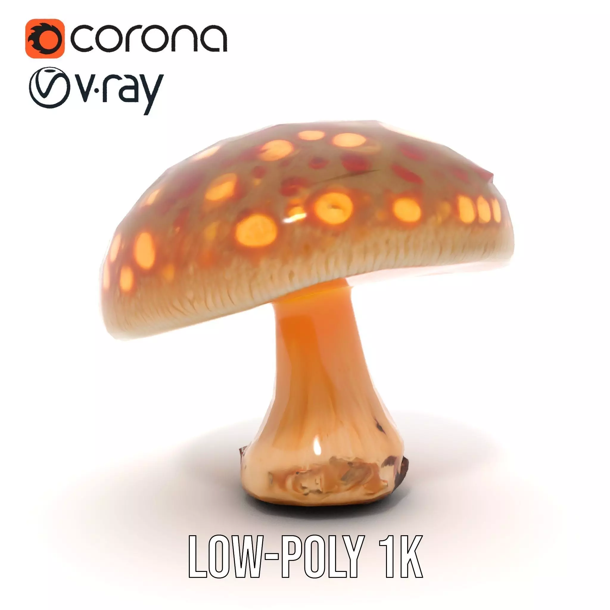 Glowing Mushroom model pack Low-poly 3D model_22