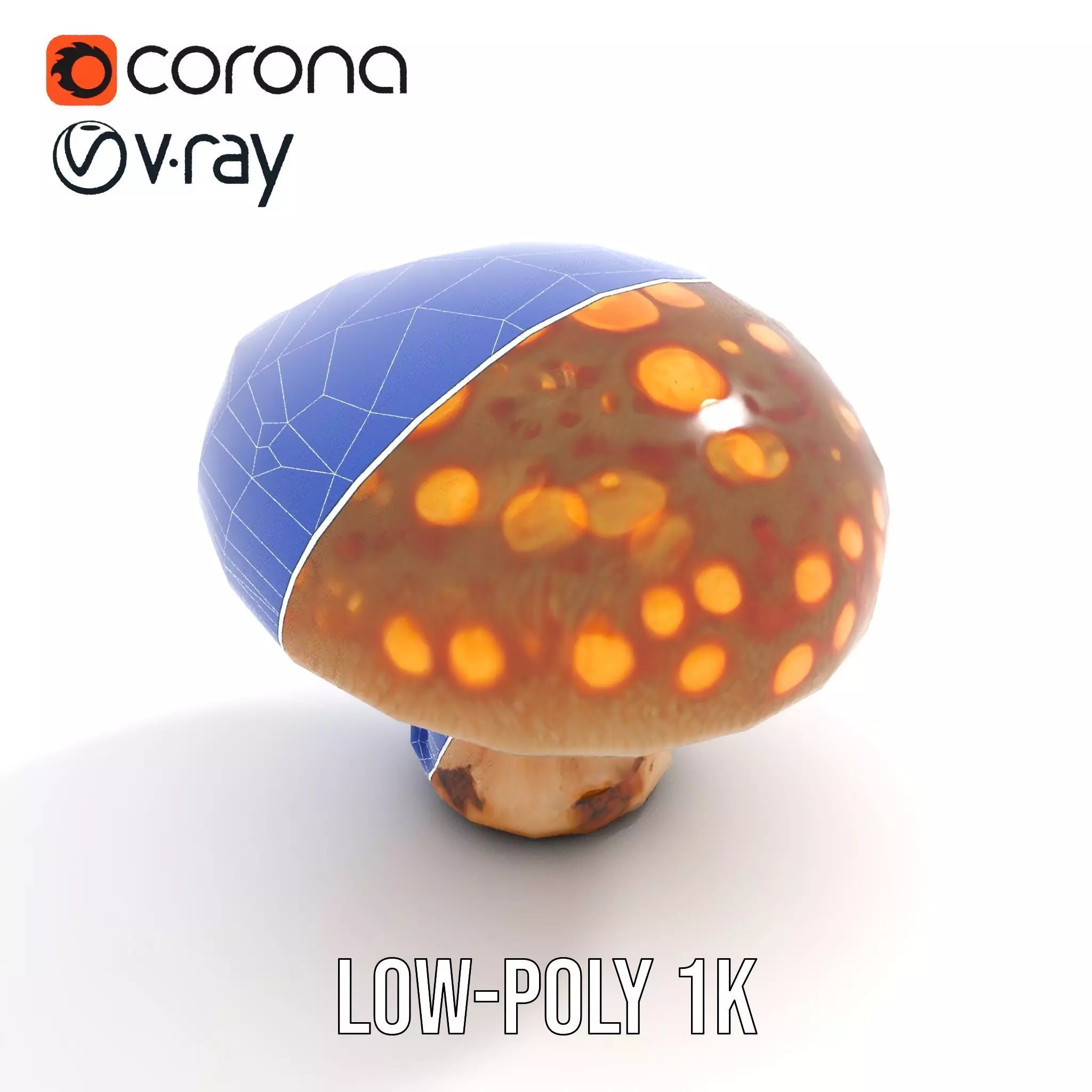 Glowing Mushroom model pack Low-poly 3D model_31