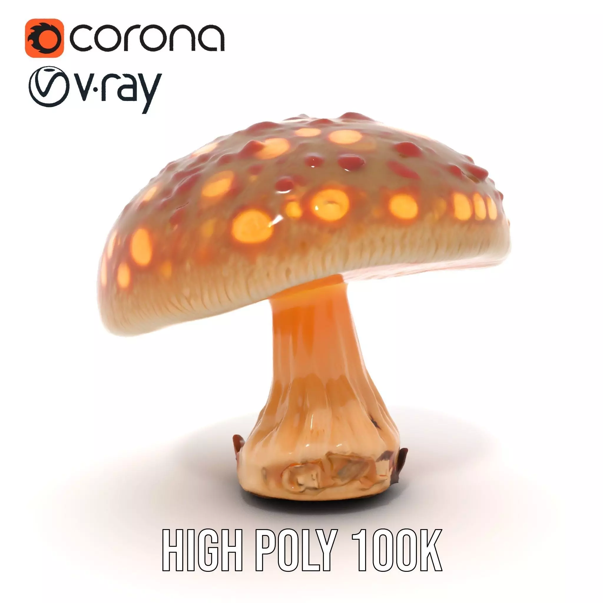 Glowing Mushroom model pack Low-poly 3D model_32