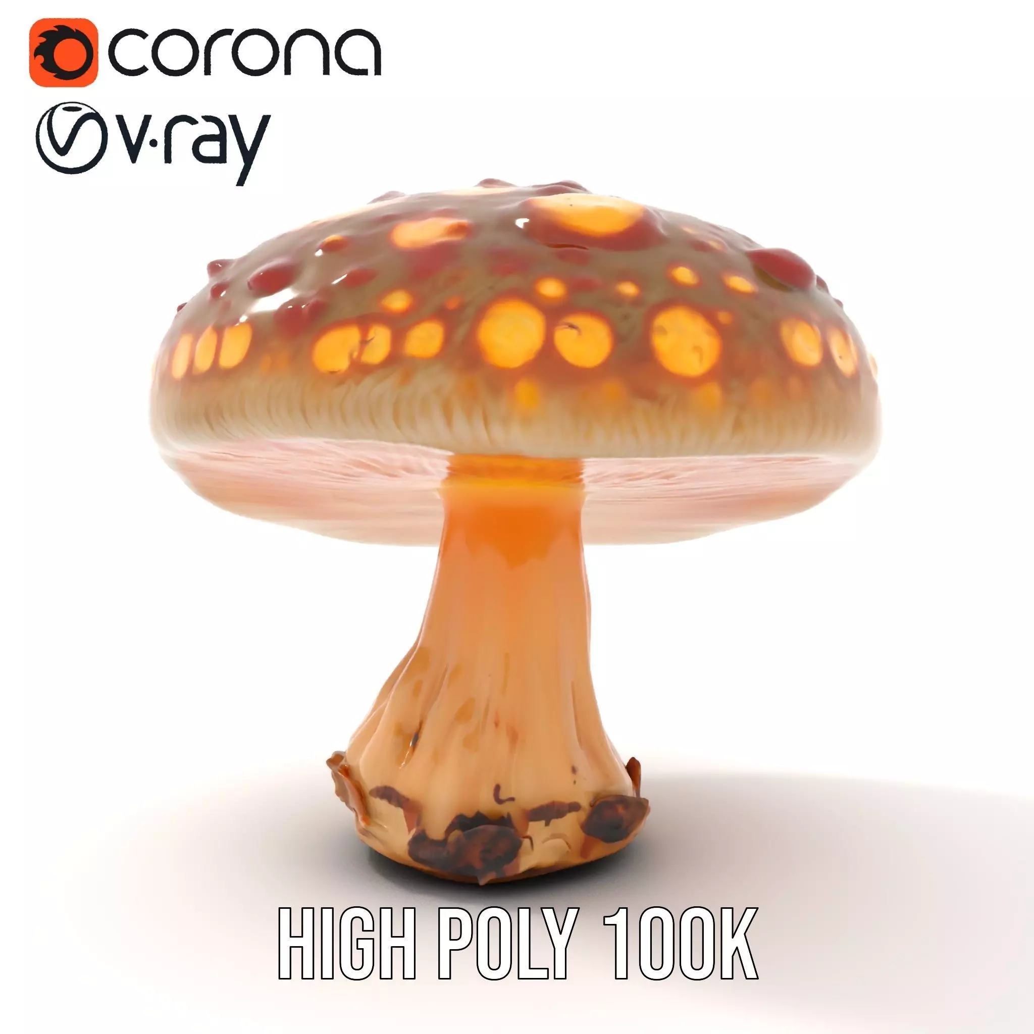 Glowing Mushroom model pack Low-poly 3D model_15