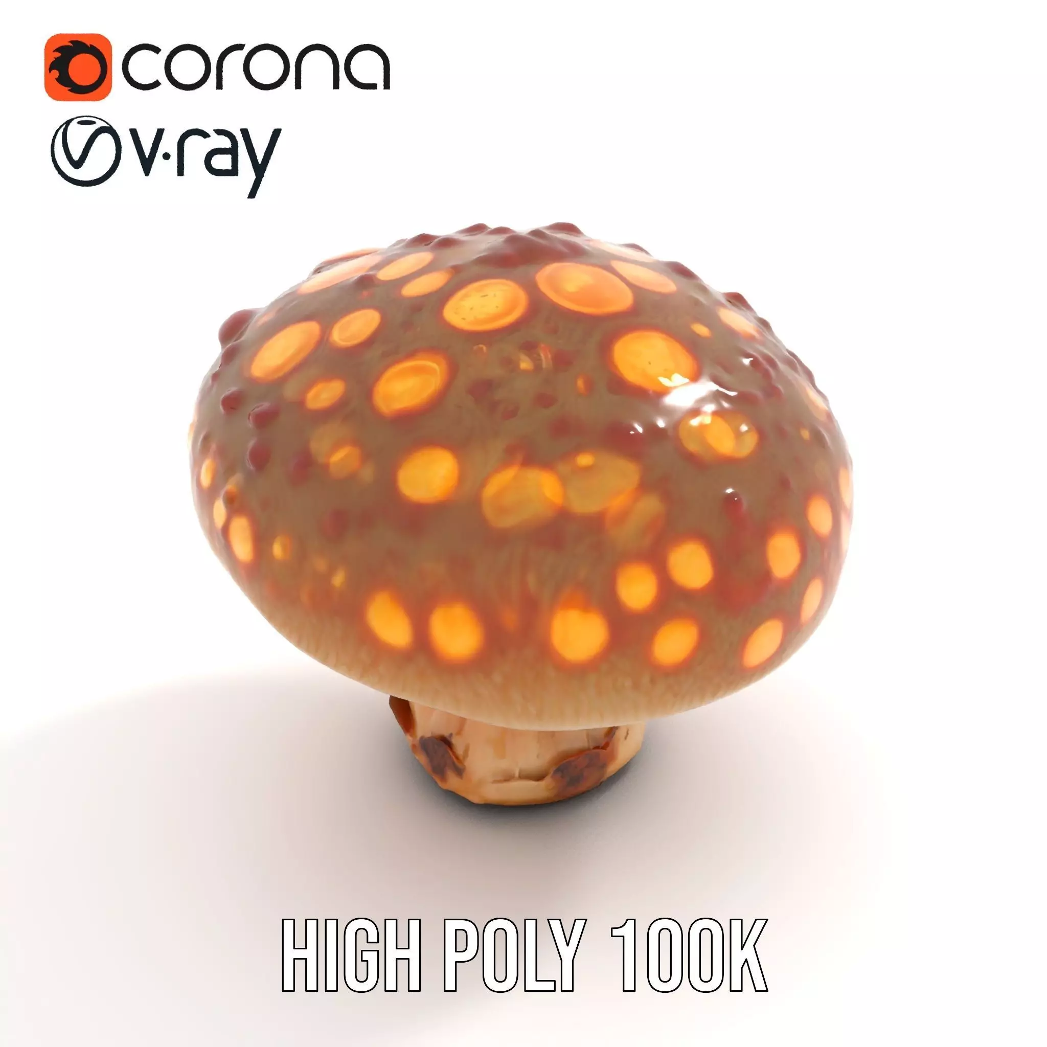Glowing Mushroom model pack Low-poly 3D model_23