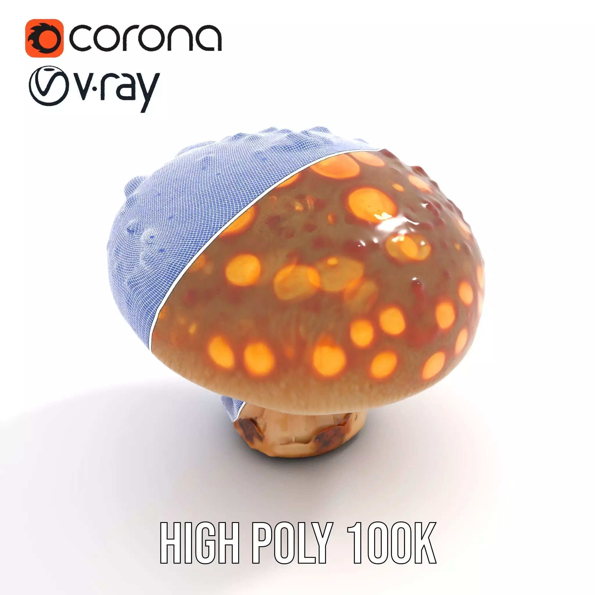 Glowing Mushroom model pack Low-poly 3D model_33