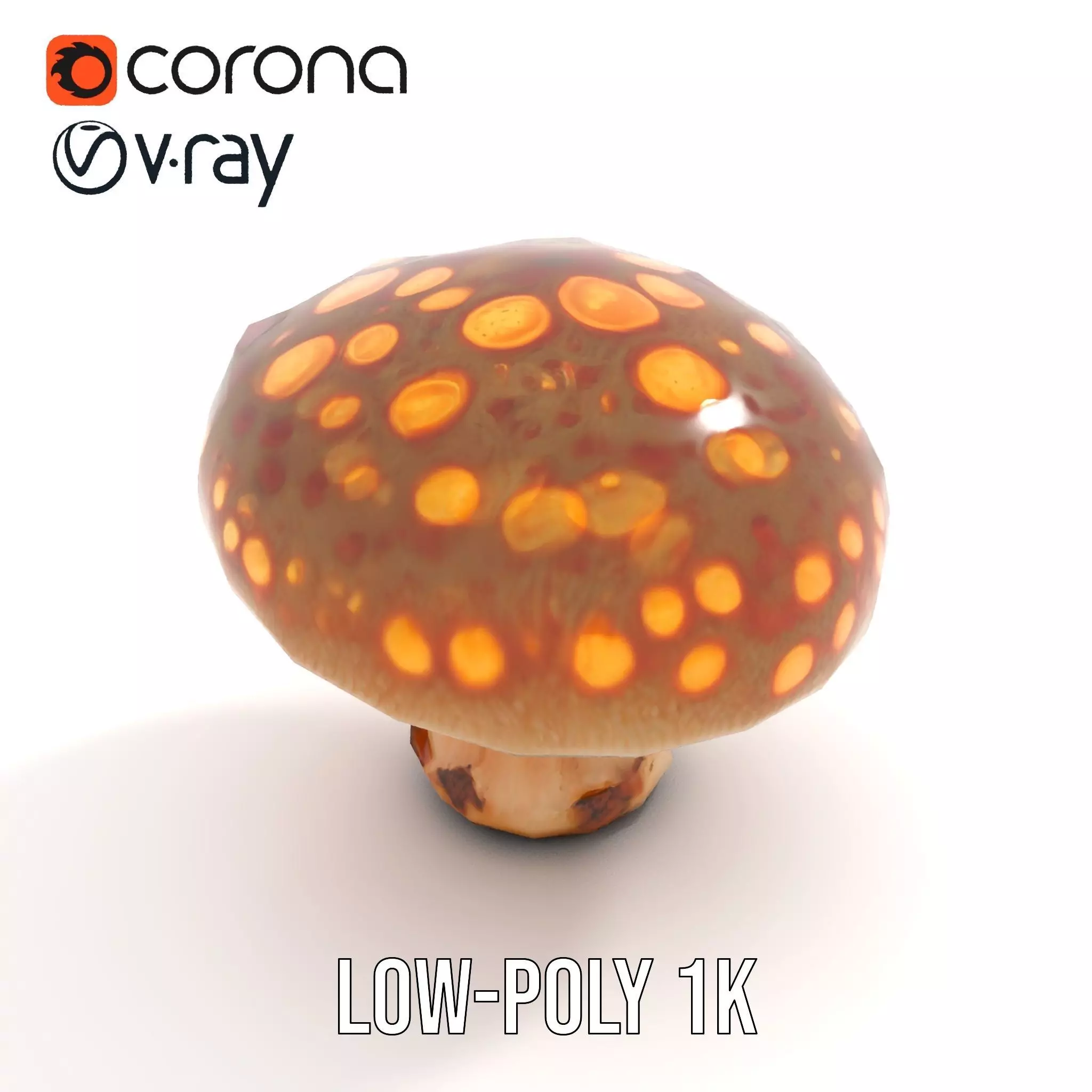 Glowing Mushroom model pack Low-poly 3D model_14