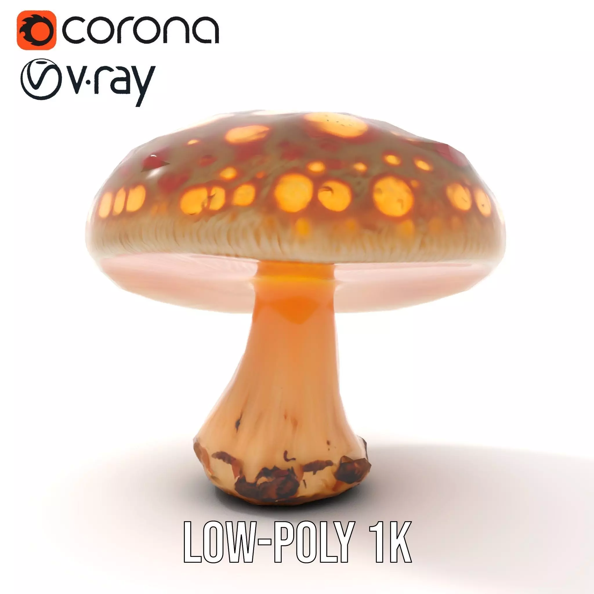Glowing Mushroom model pack Low-poly 3D model_12