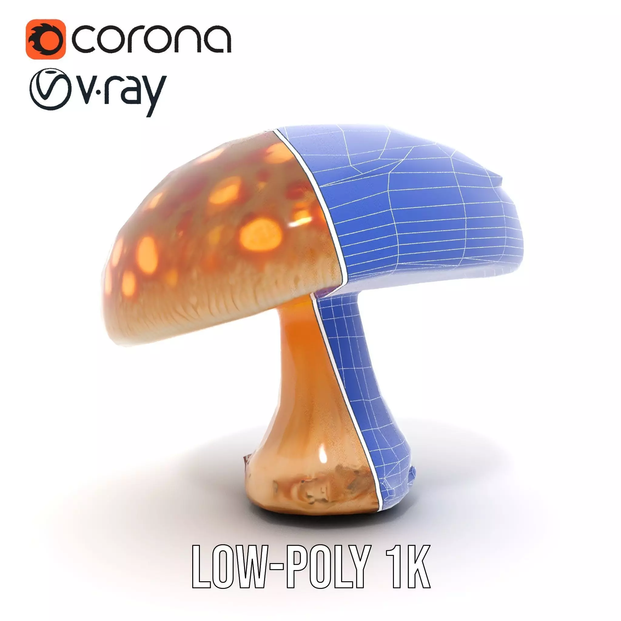 Glowing Mushroom model pack Low-poly 3D model_17
