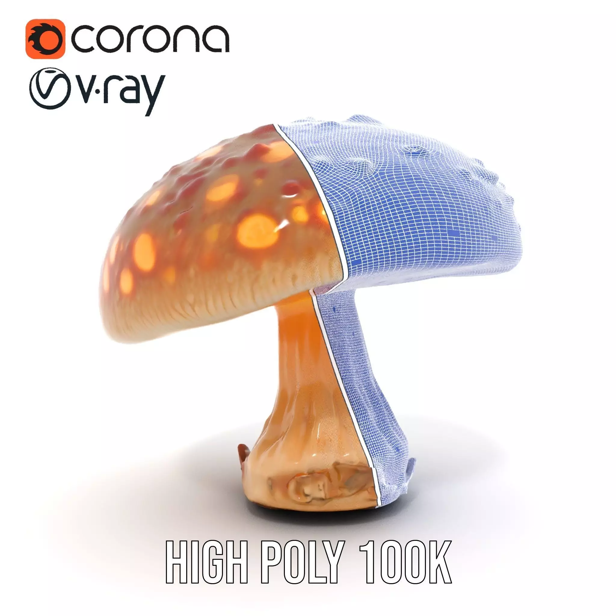 Glowing Mushroom model pack Low-poly 3D model_29